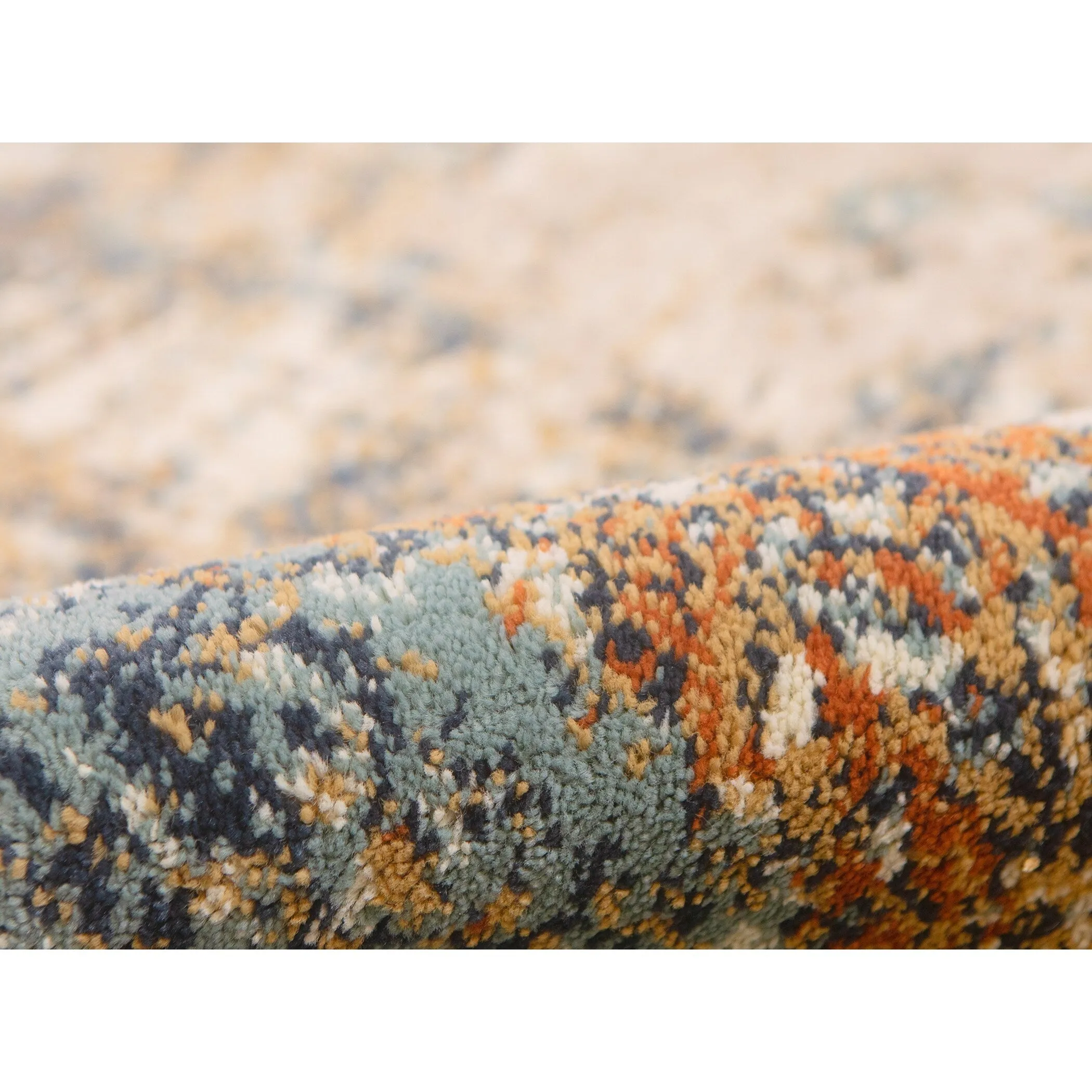 Alurea Clovis Orange Abstract Area Rug
