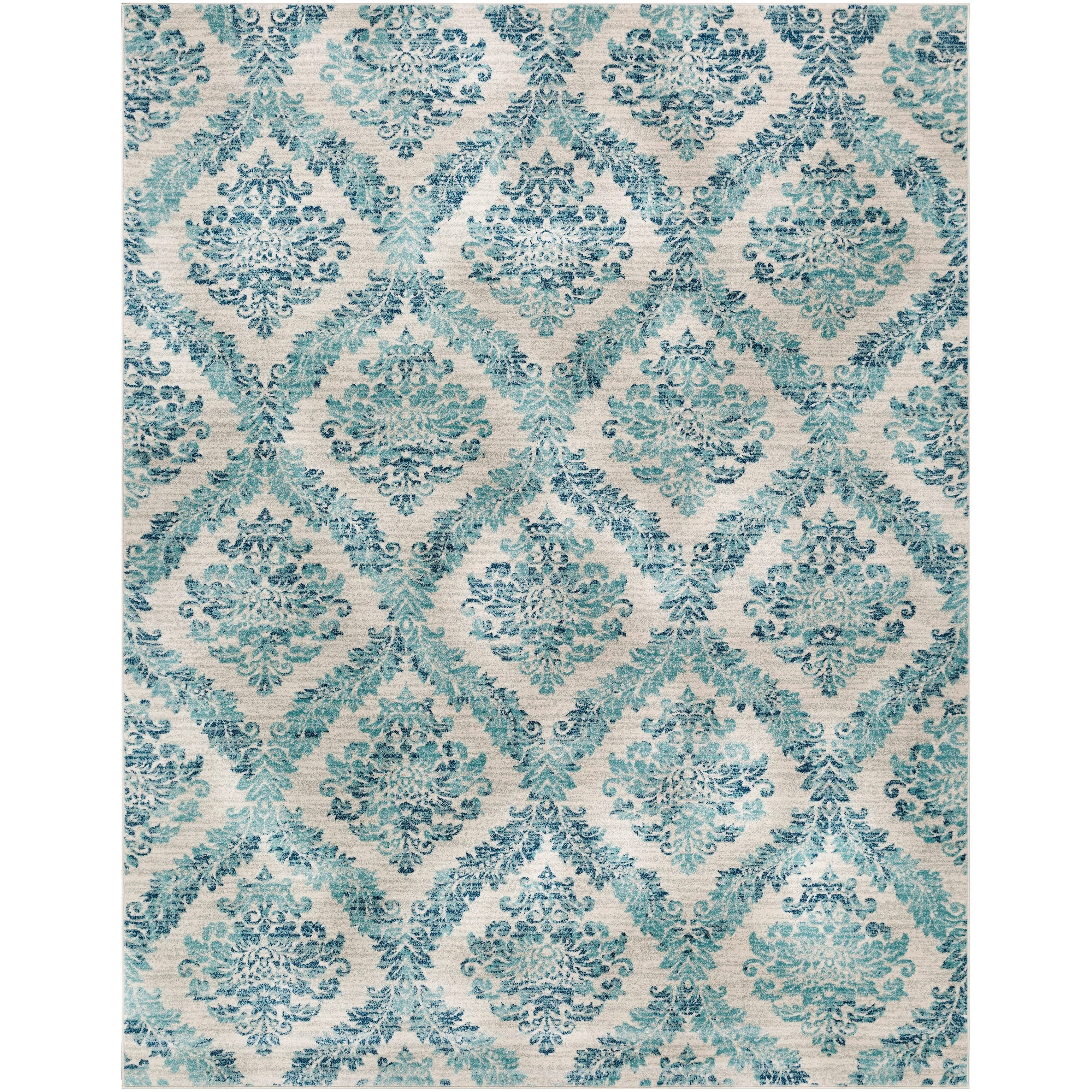 Amelia Faded Vintage Oriental Blue/Beige Area Rug - 7'10 x 10'3/Surplus
