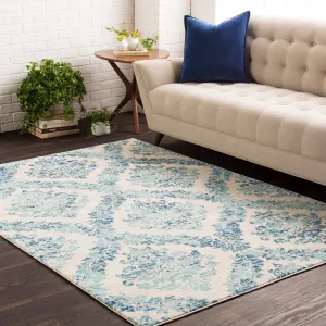 Amelia Faded Vintage Oriental Blue/Beige Area Rug - 7'10 x 10'3/Surplus