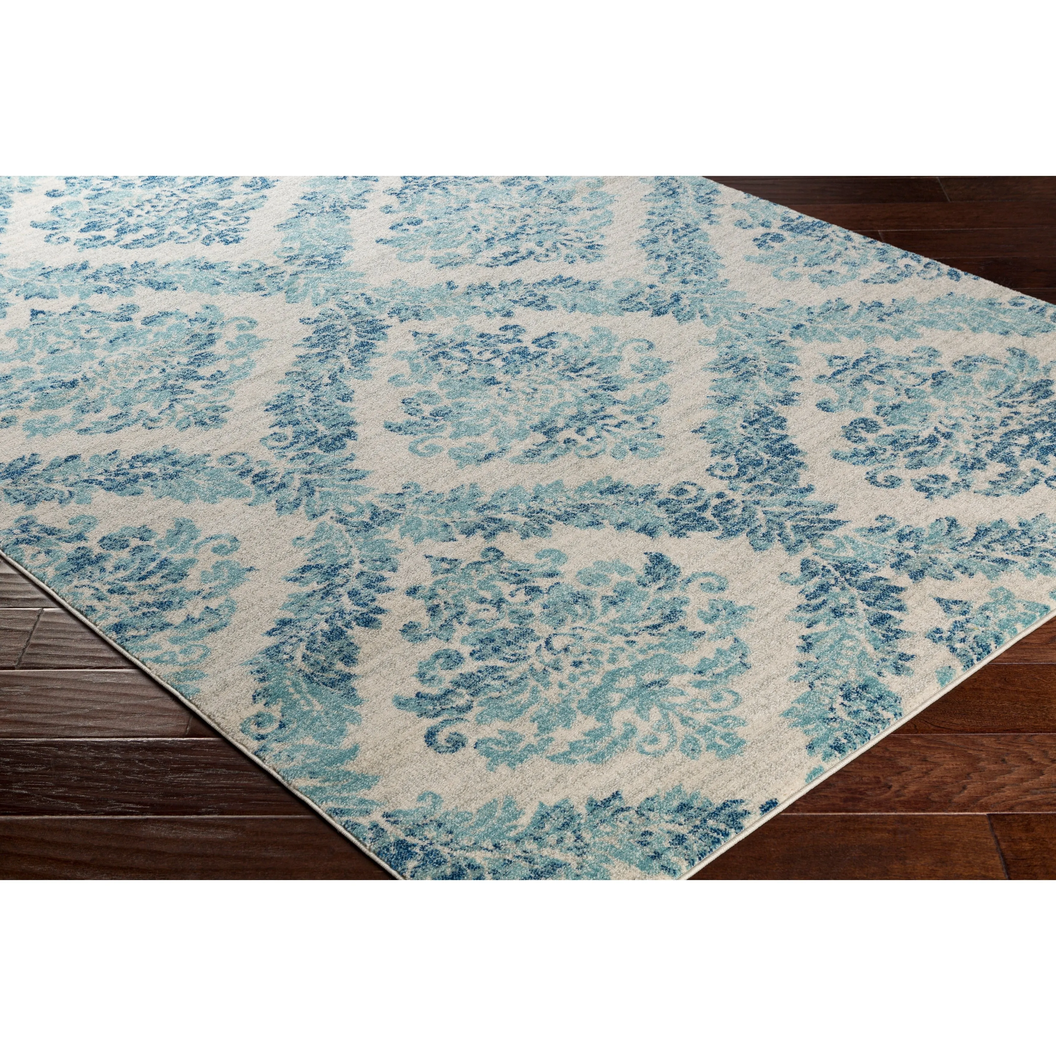 Amelia Faded Vintage Oriental Blue/Beige Area Rug - 7'10 x 10'3/Surplus