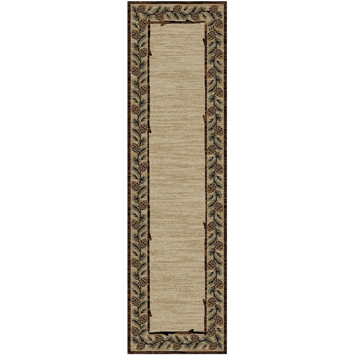 American Destination Clearmont Brown Rustic Pinecone Lodge Area Rug