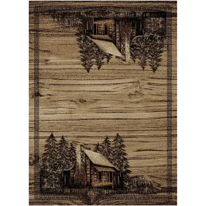 American Destination Rocky Bottom Brown Rustic Lodge Area Rug