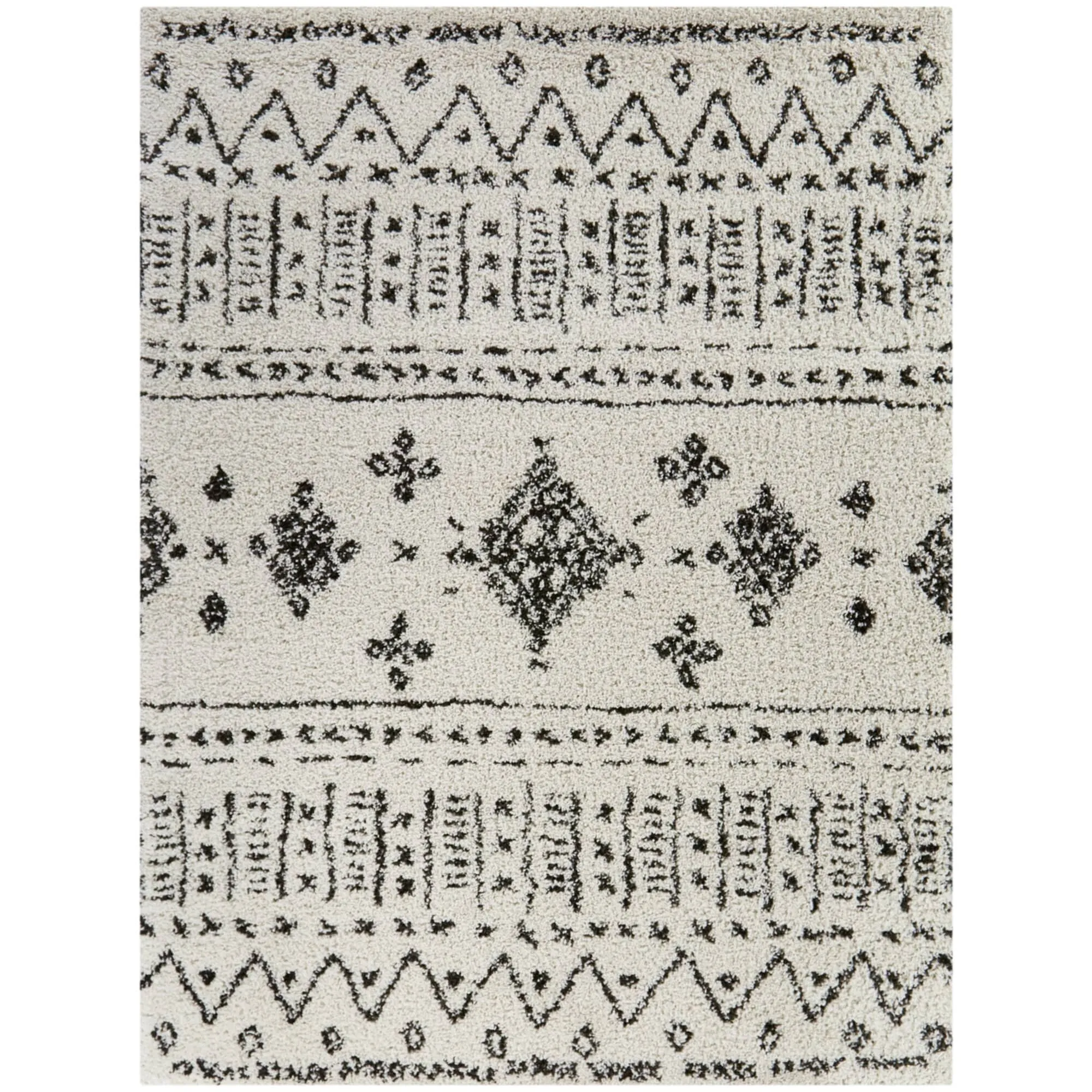 Ampere Boho Geometric Shag Area Rug
