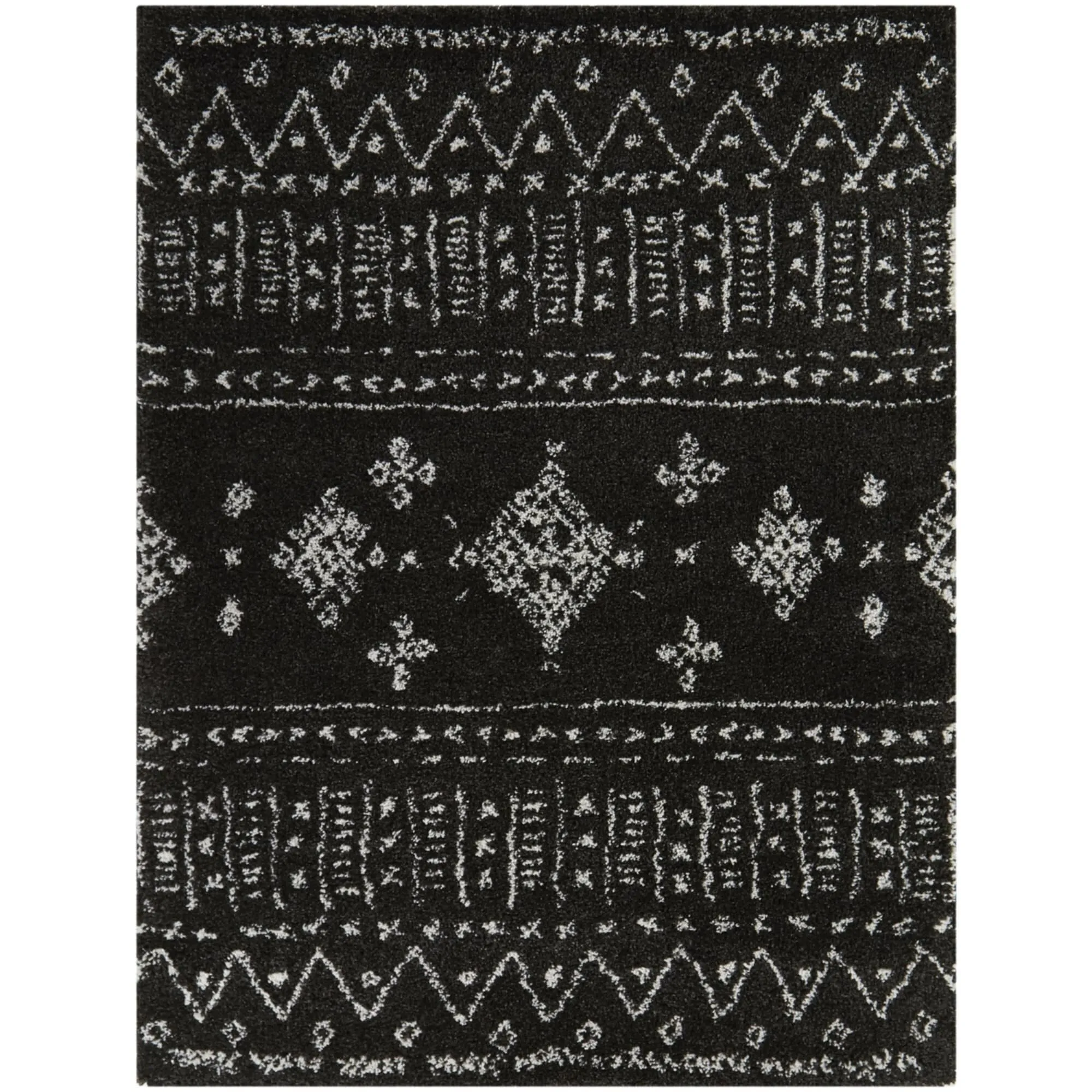 Ampere Boho Geometric Shag Area Rug