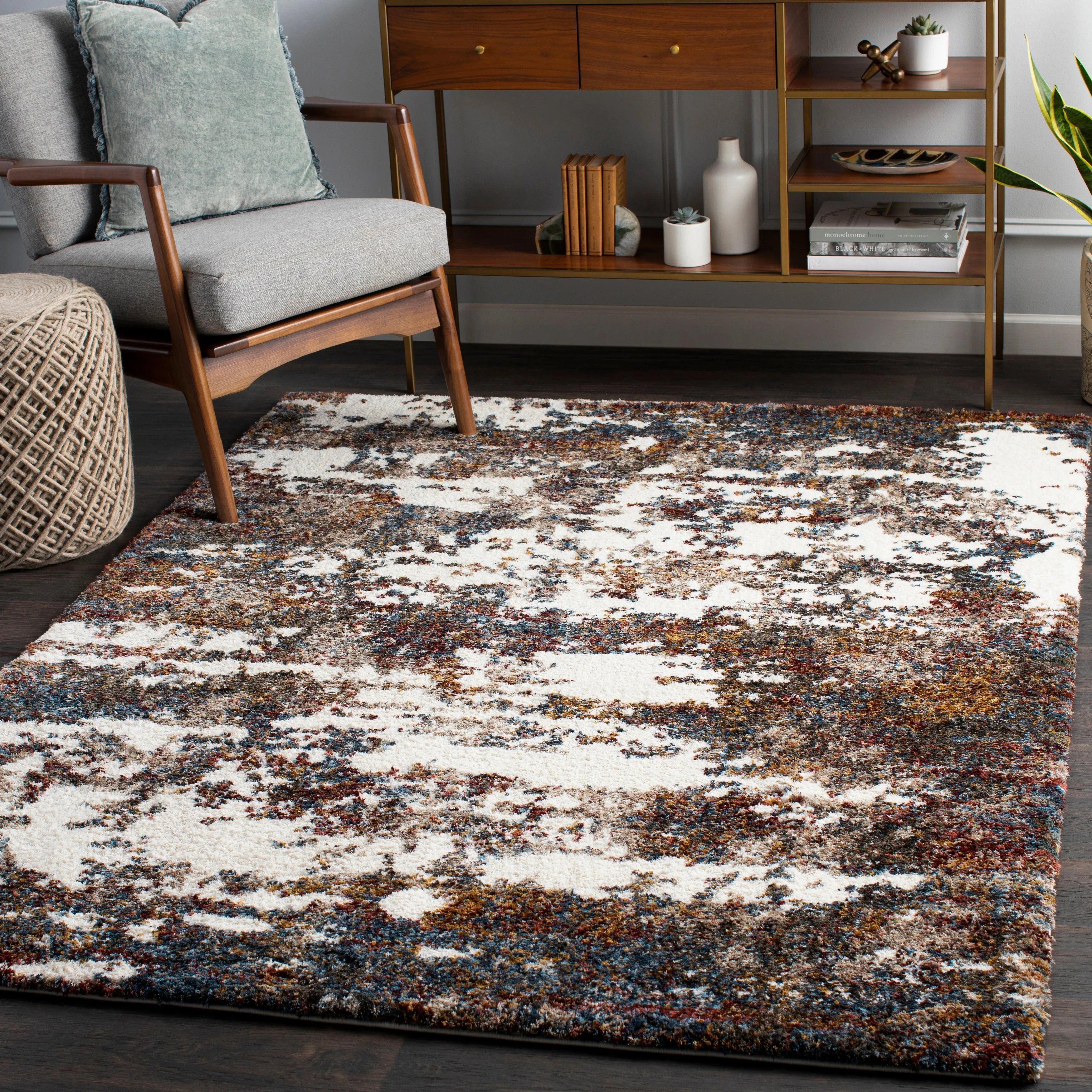 Artistic Weavers Tiago Abstract Watercolor Modern Shag Area Rug