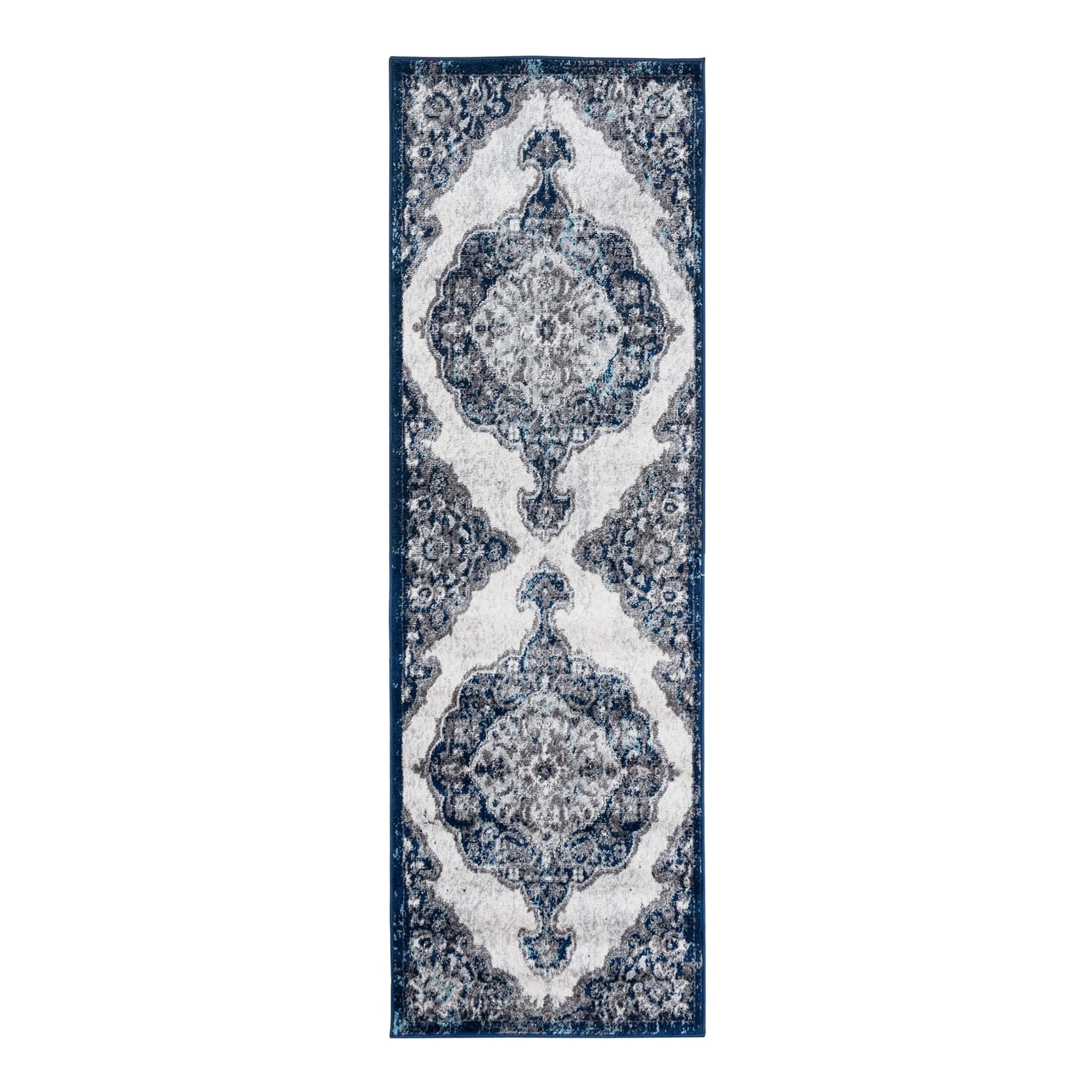 Aurelia Hana Navy Blue Medallion Area Rug