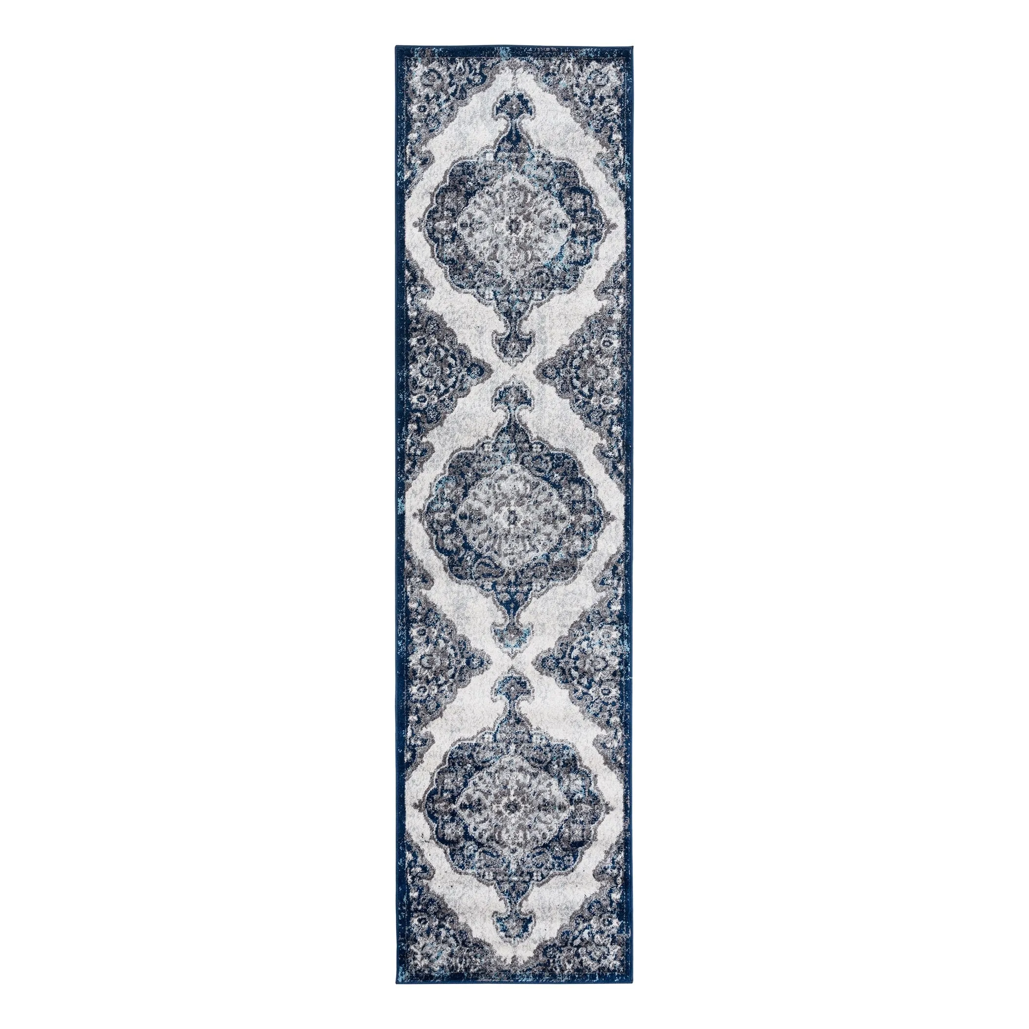 Aurelia Hana Navy Blue Medallion Area Rug