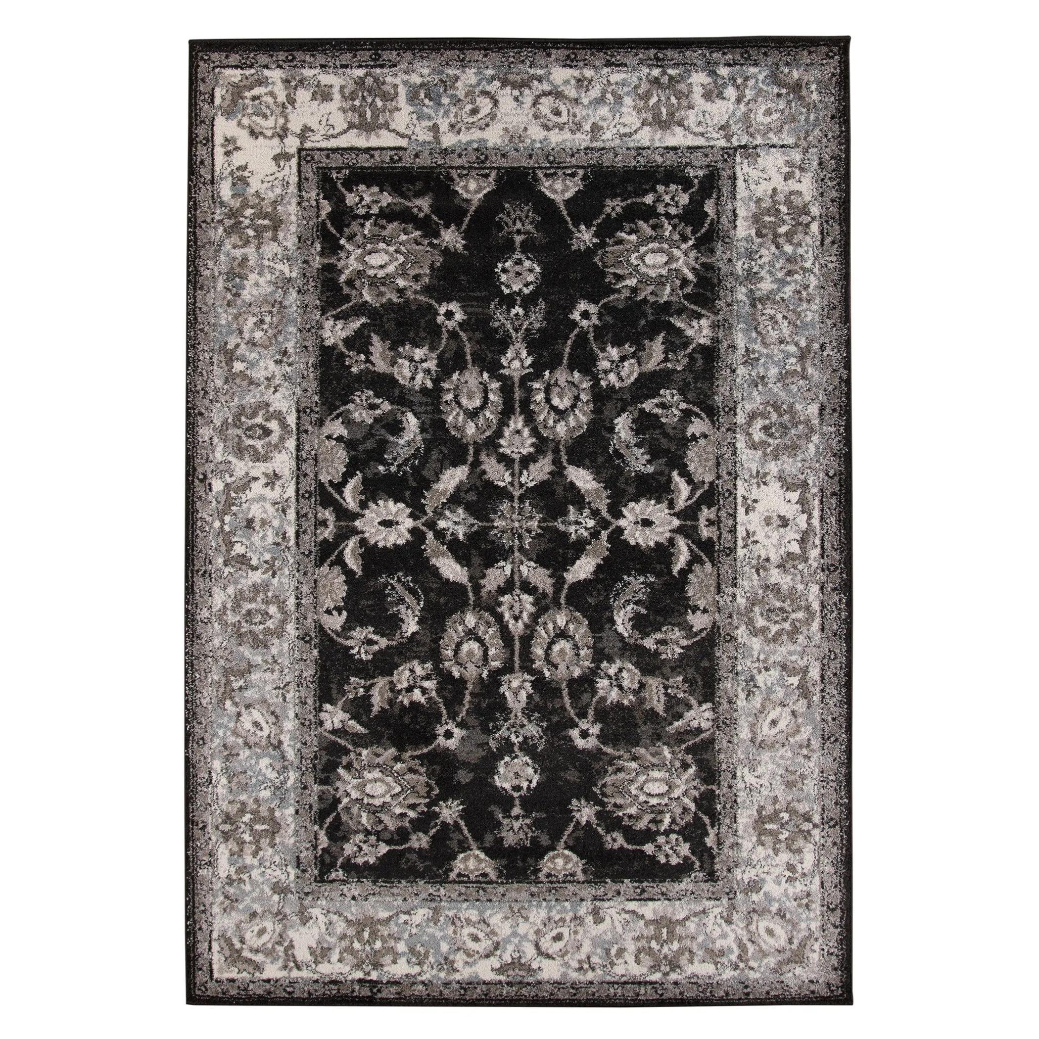 Aurelia Jiru Black Bordered Area Rug