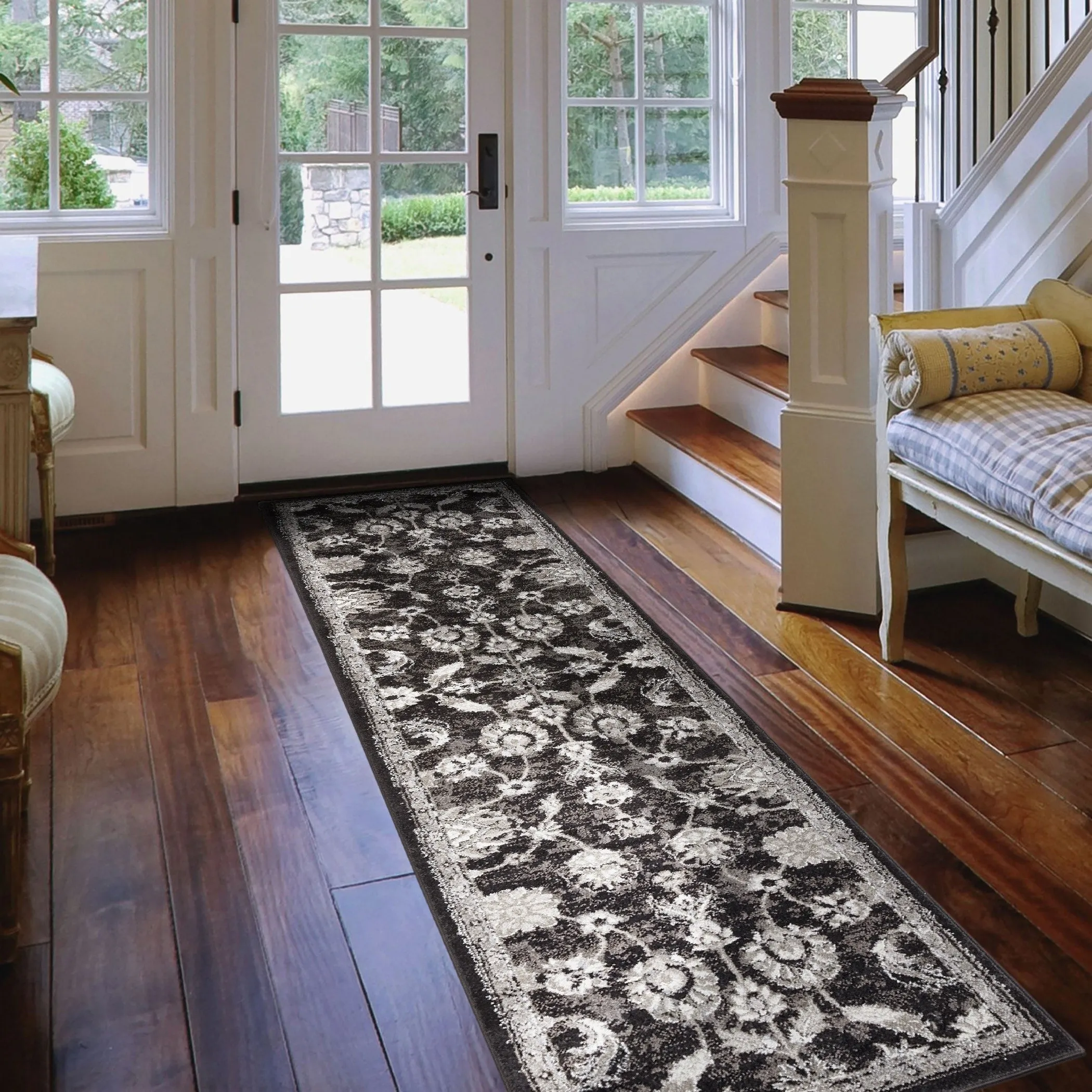 Aurelia Jiru Black Bordered Area Rug