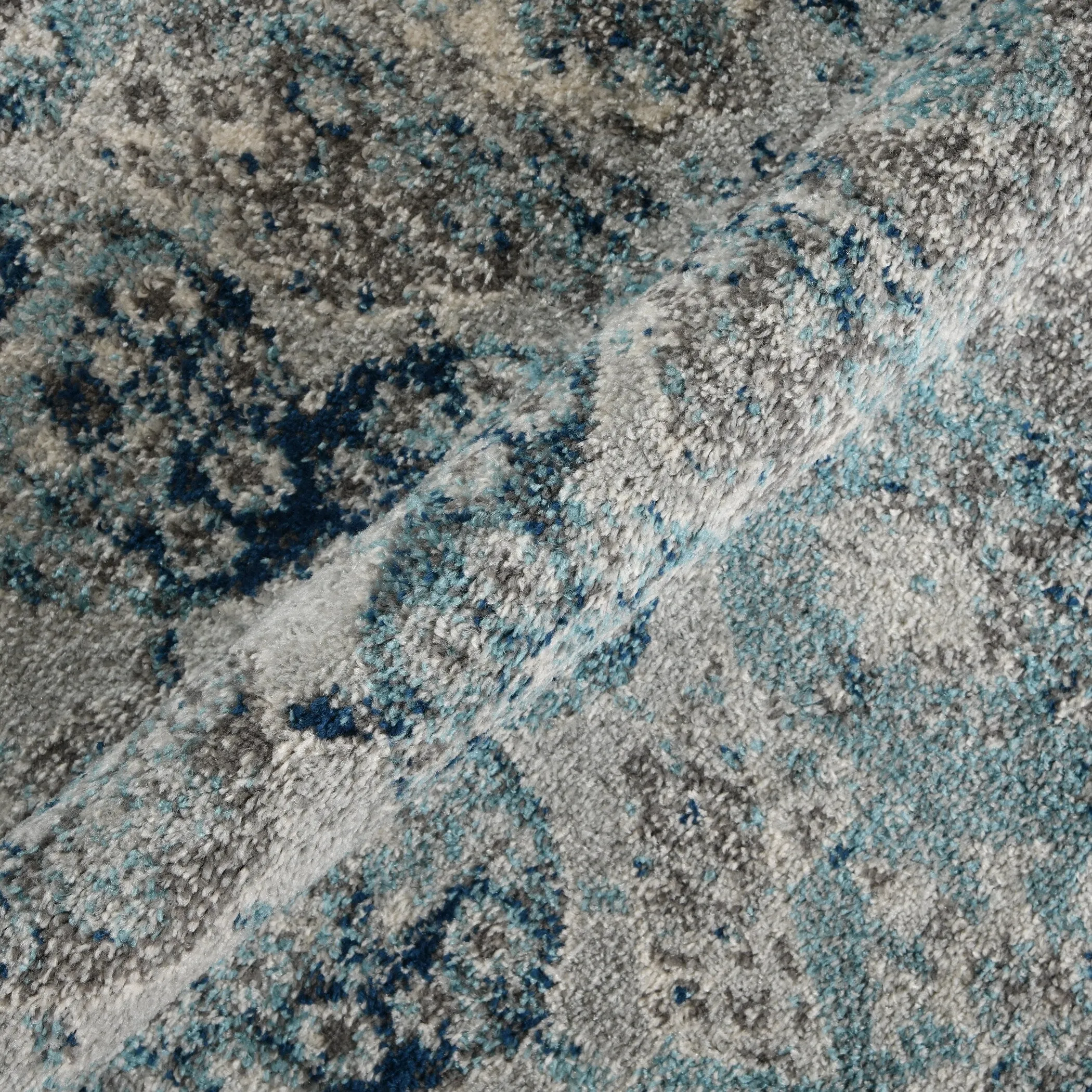 Aurelia Yuni Gray/Blue Bordered Area Rug