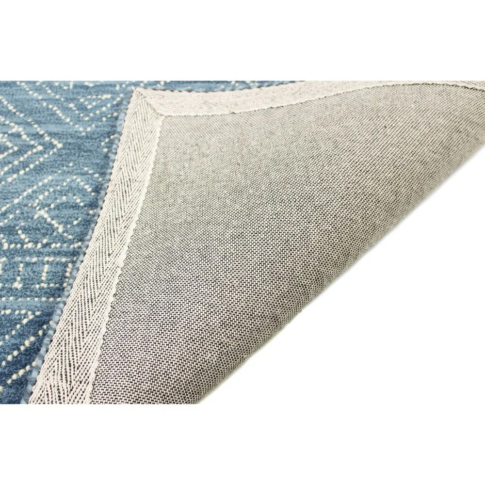 Bashian Ester Transitional Azure Geometric Hand-tufted Wool Area Rug
