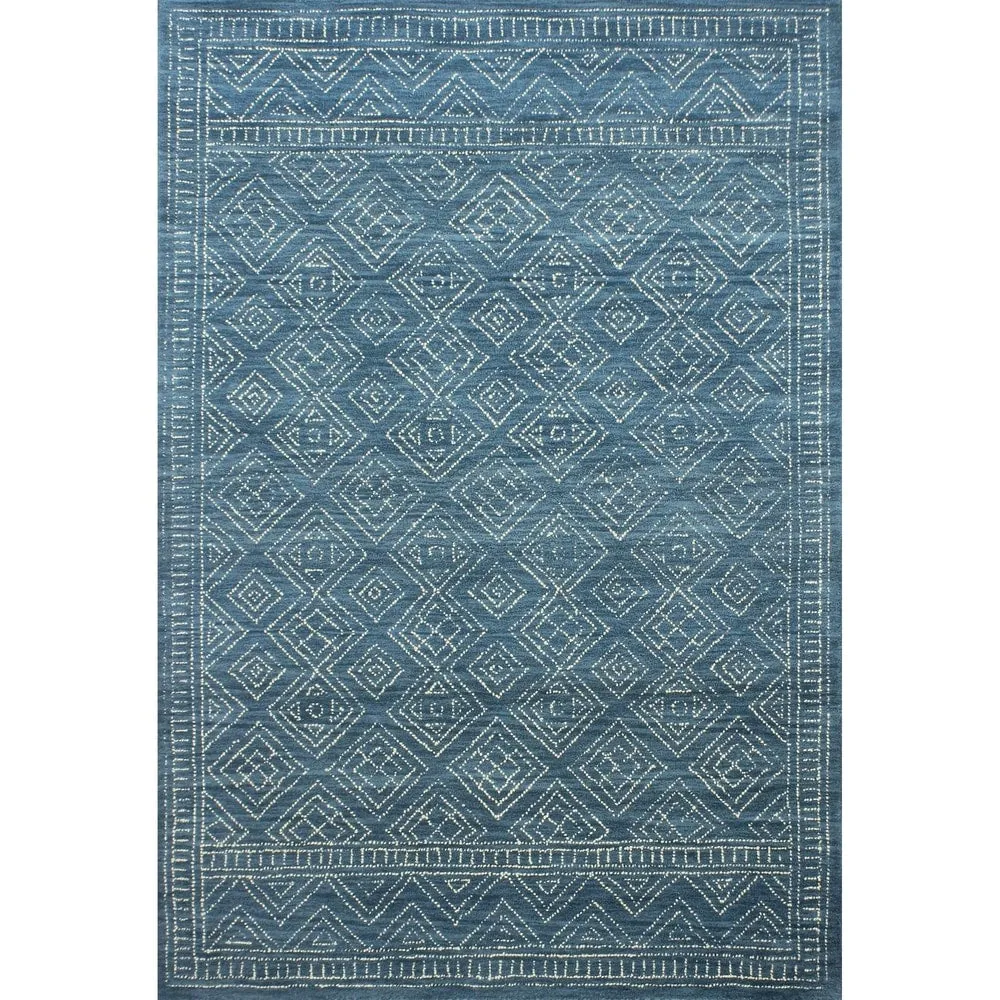 Bashian Ester Transitional Azure Geometric Hand-tufted Wool Area Rug