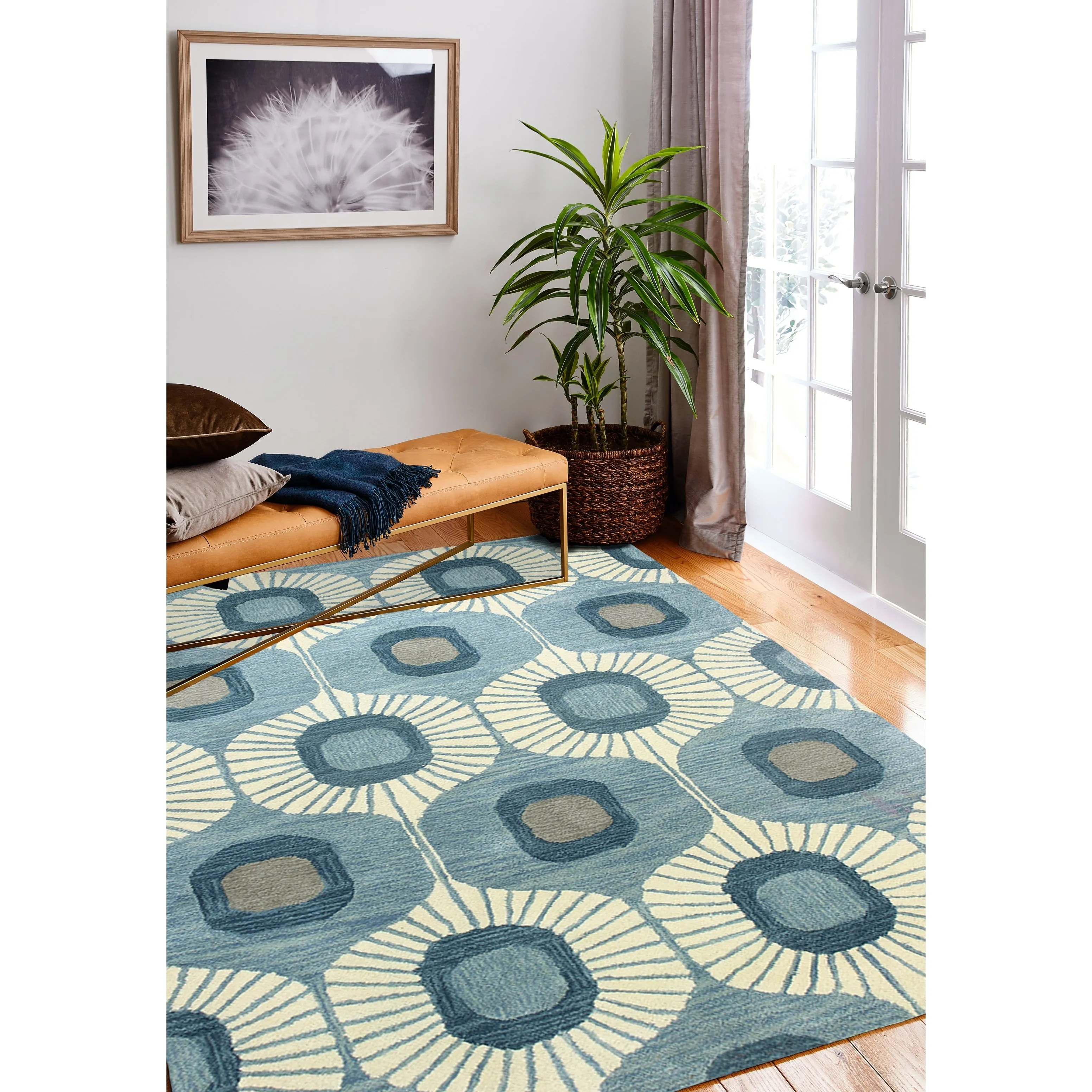 Bashian Woodbridge Hand-tufted Modern Abstract Ikat Wool Area Rug
