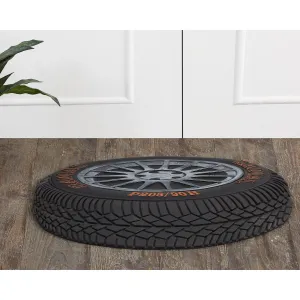 Better Trends Tire Design Rubber Garage Rug