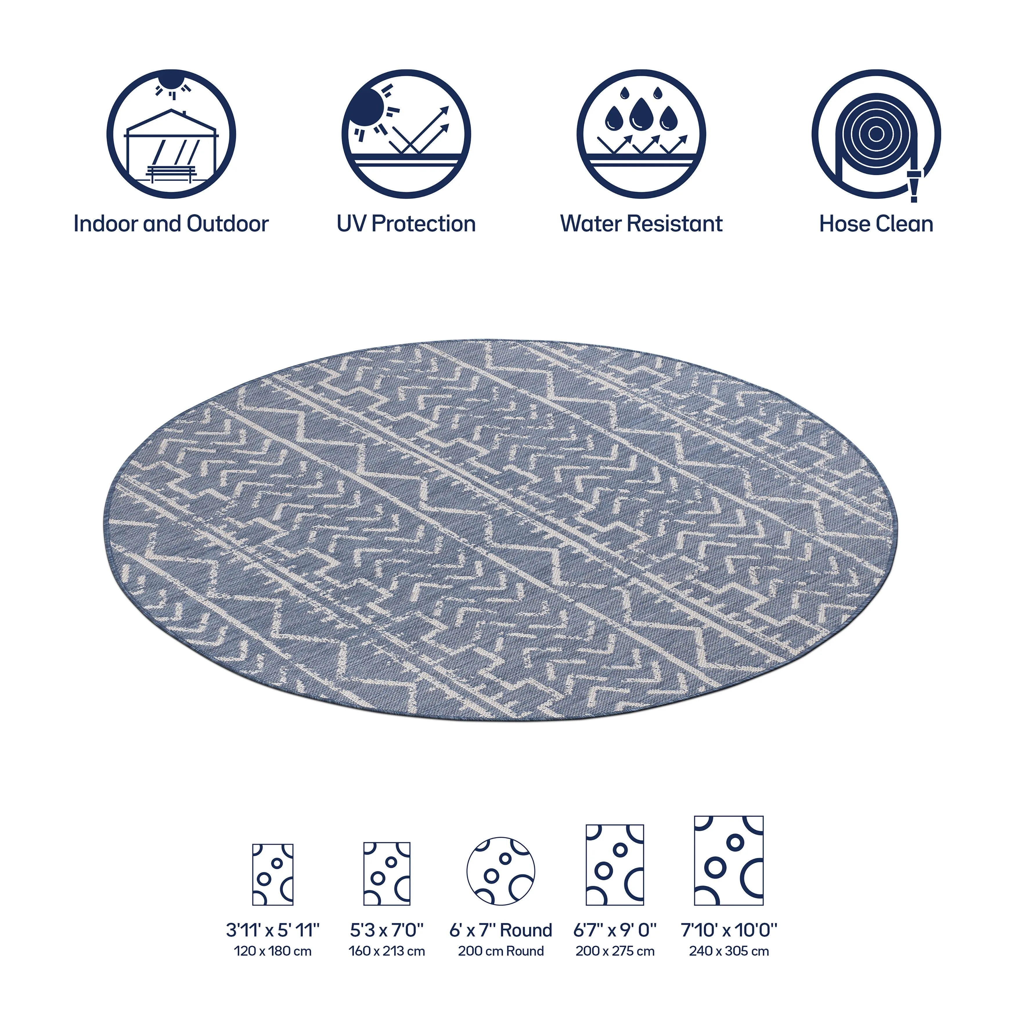 Beverly Rug Blue Trellis Indoor Outdoor Area Rug
