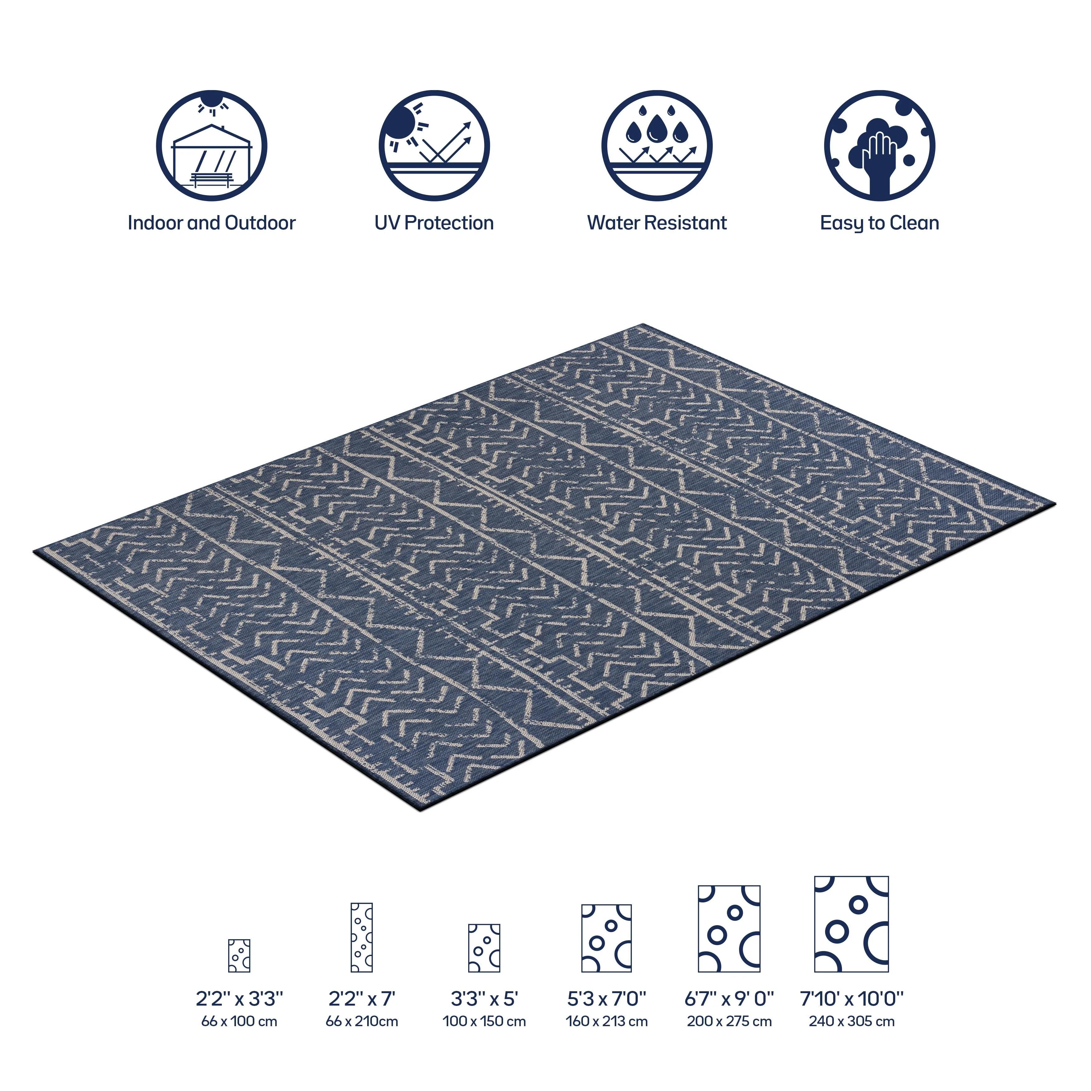 Beverly Rug Blue Trellis Indoor Outdoor Area Rug