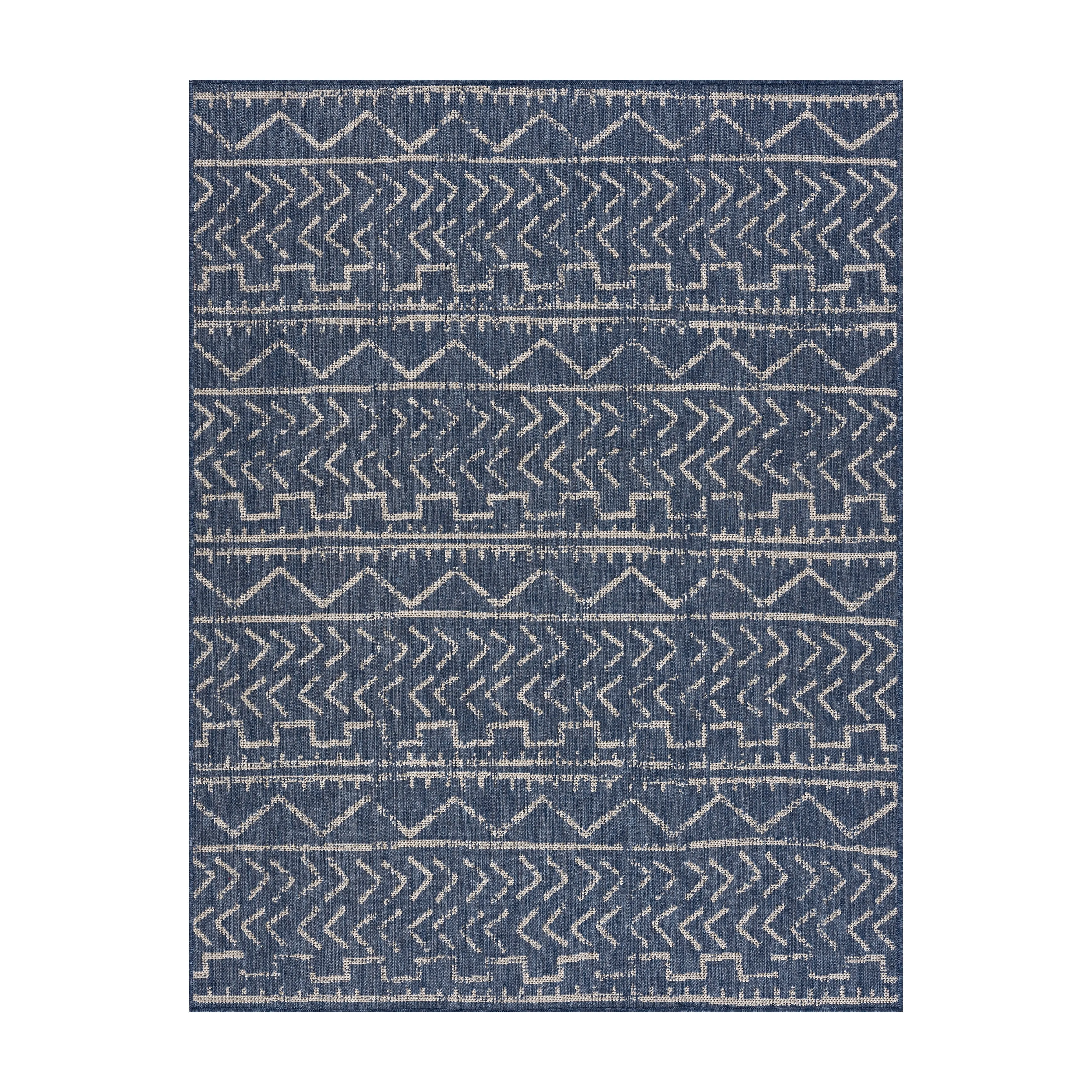 Beverly Rug Blue Trellis Indoor Outdoor Area Rug