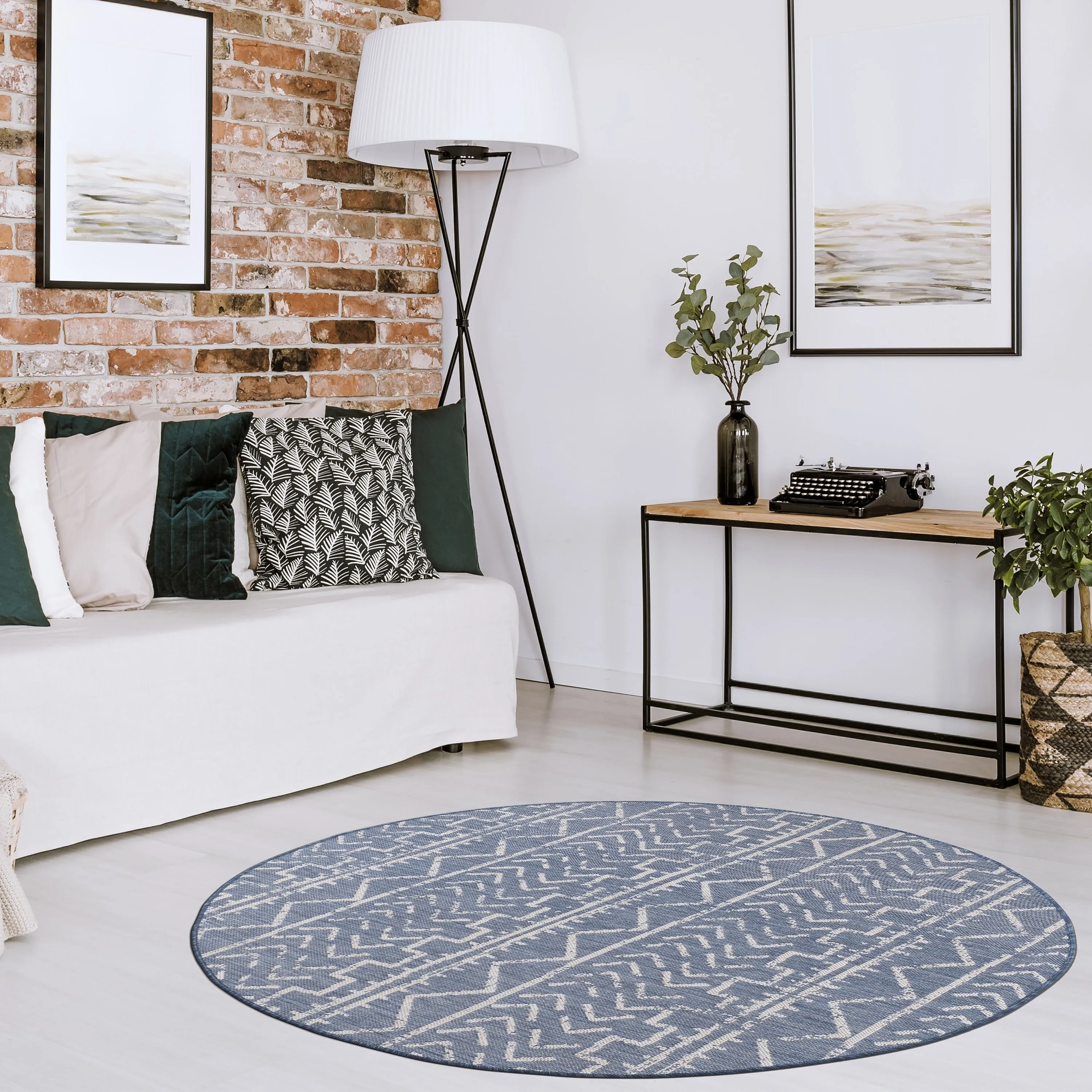 Beverly Rug Blue Trellis Indoor Outdoor Area Rug