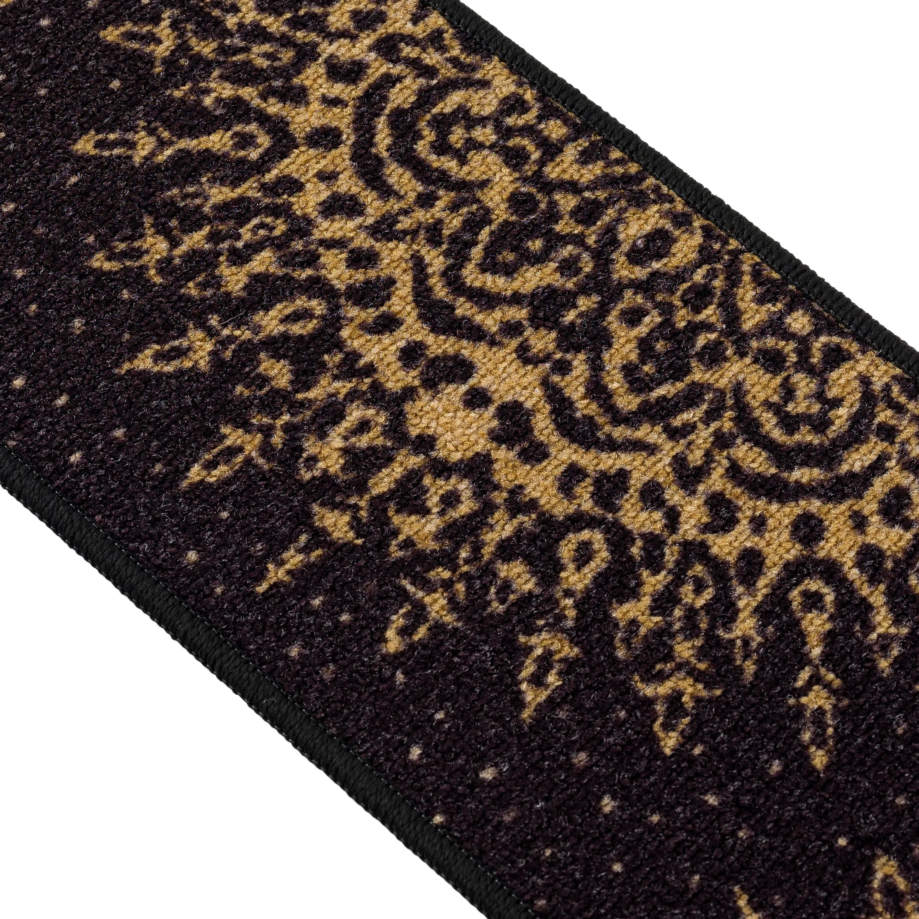 Beverly Rug Indoor Non Slip Carpet Stair Treads Medallion Black