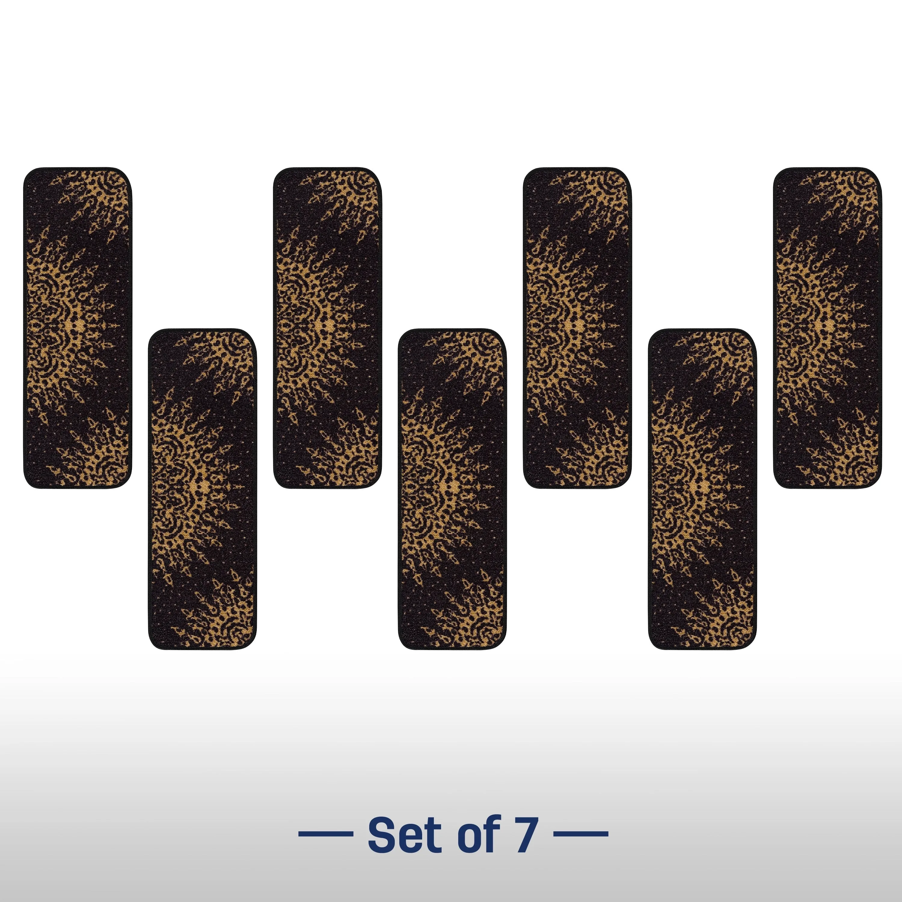 Beverly Rug Indoor Non Slip Carpet Stair Treads Medallion Black