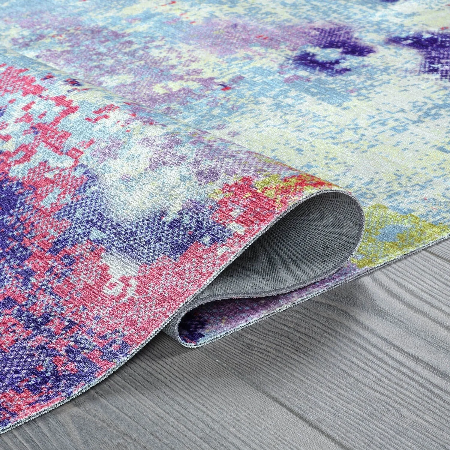 Beverly Rug Queen Abstract Non-Slip Rubber Back Washable Indoor Area Rug