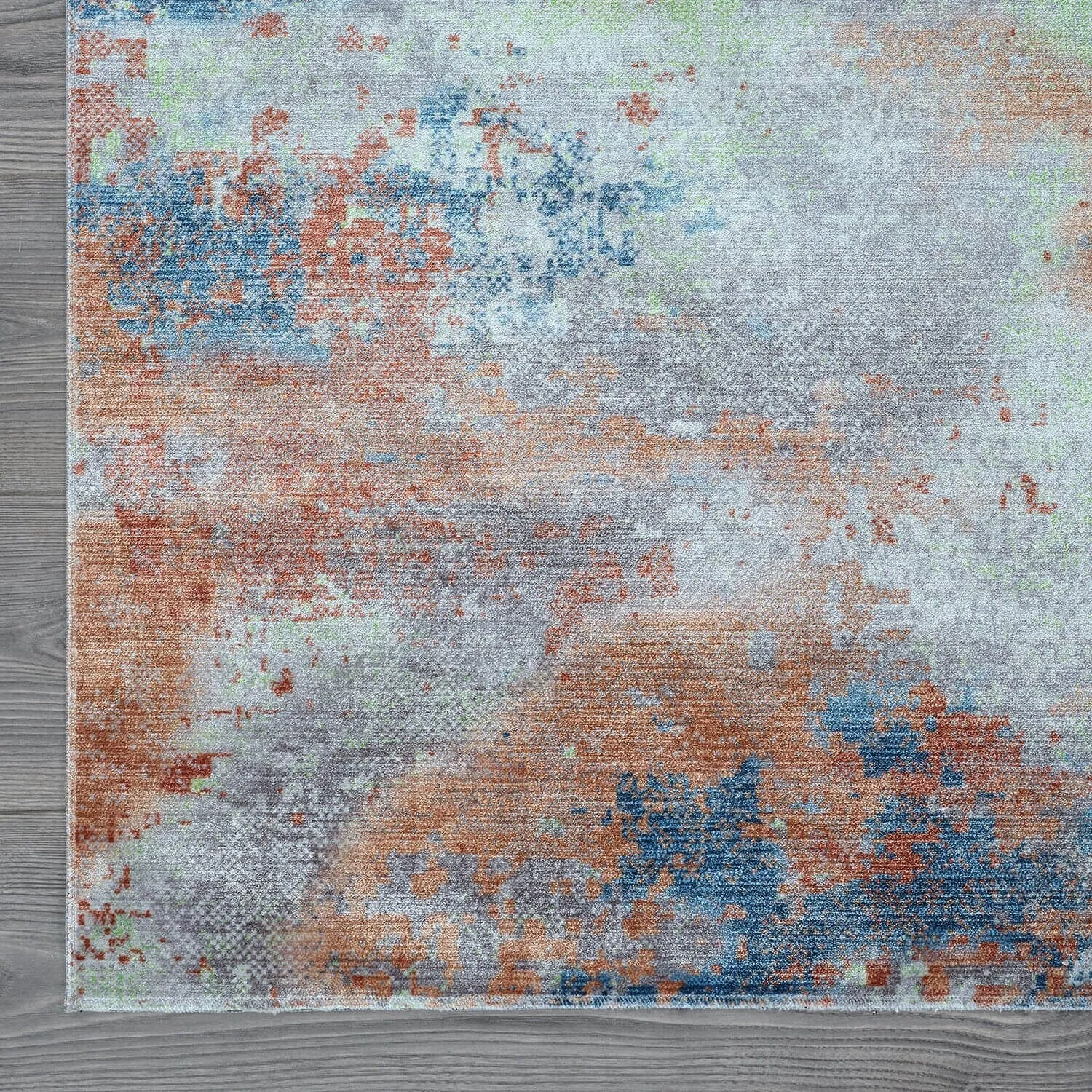 Beverly Rug Queen Abstract Non-Slip Rubber Back Washable Indoor Area Rug