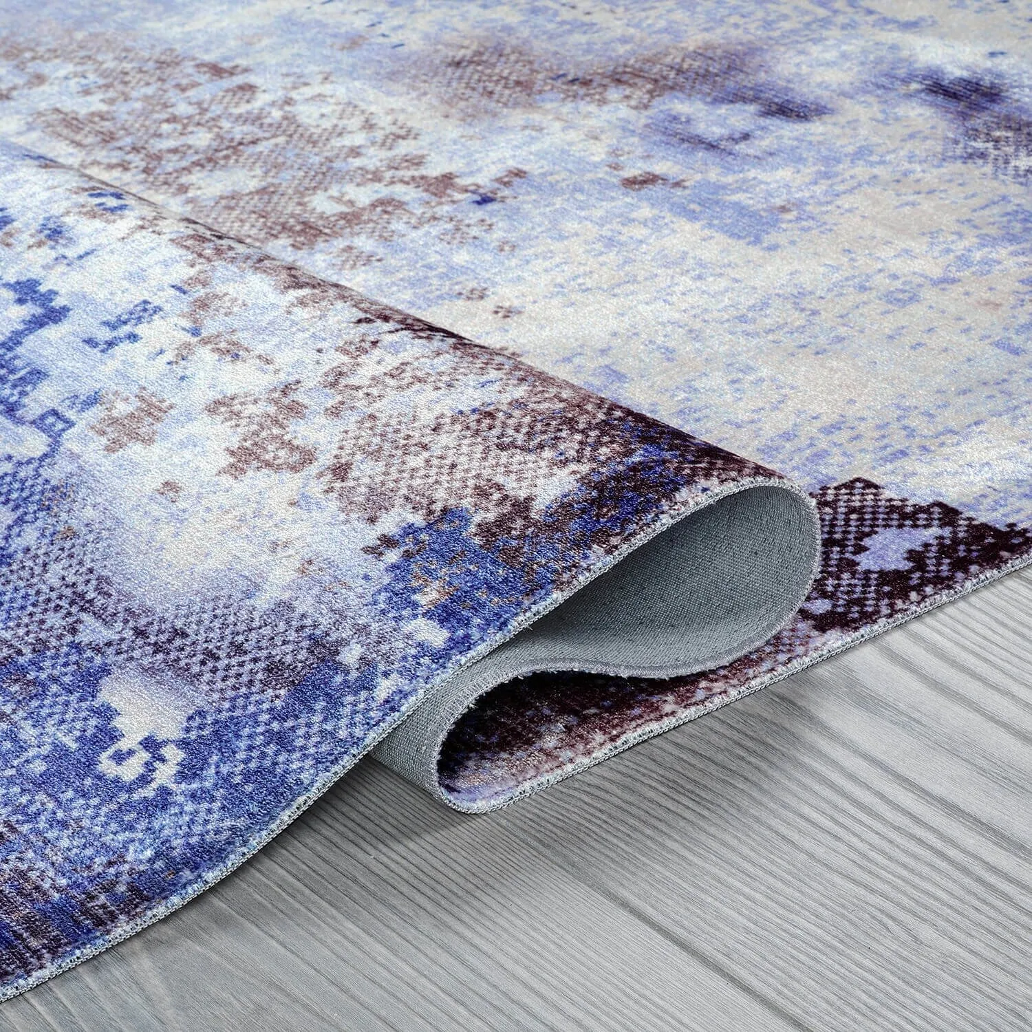 Beverly Rug Queen Abstract Non-Slip Rubber Back Washable Indoor Area Rug