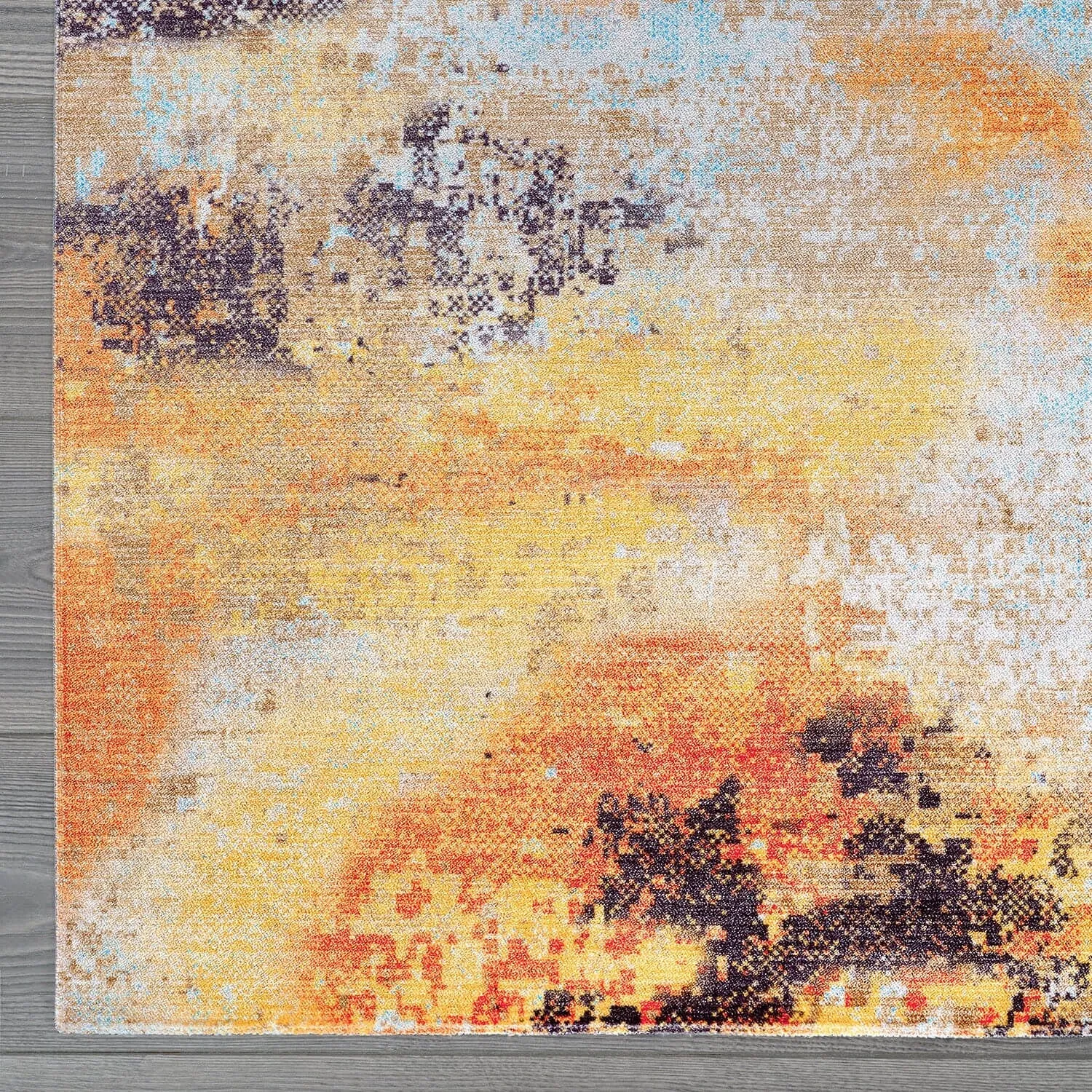Beverly Rug Queen Abstract Non-Slip Rubber Back Washable Indoor Area Rug