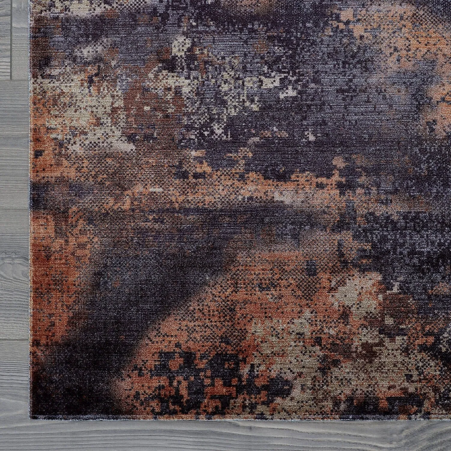 Beverly Rug Queen Abstract Non-Slip Rubber Back Washable Indoor Area Rug
