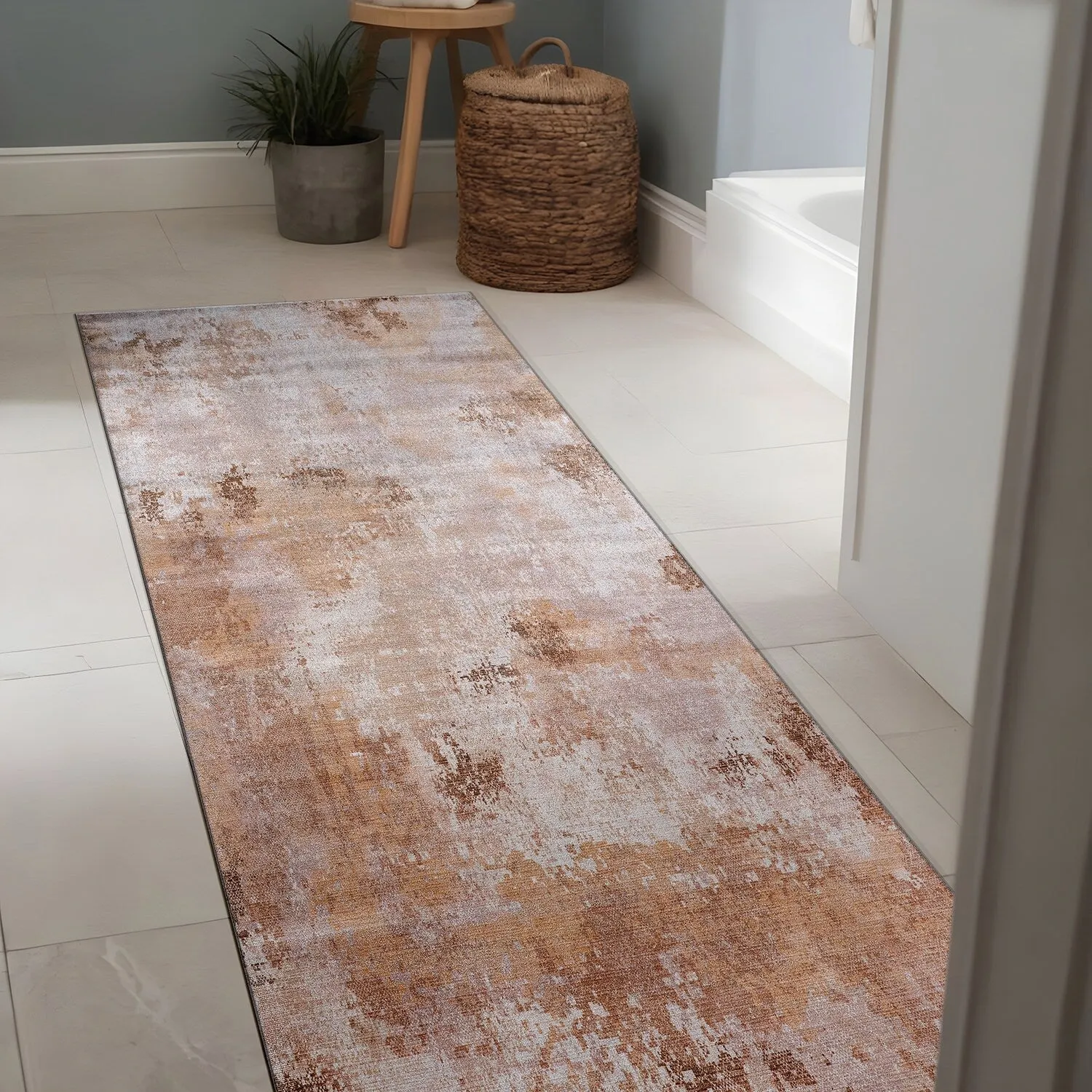 Beverly Rug Queen Abstract Non-Slip Rubber Back Washable Indoor Area Rug