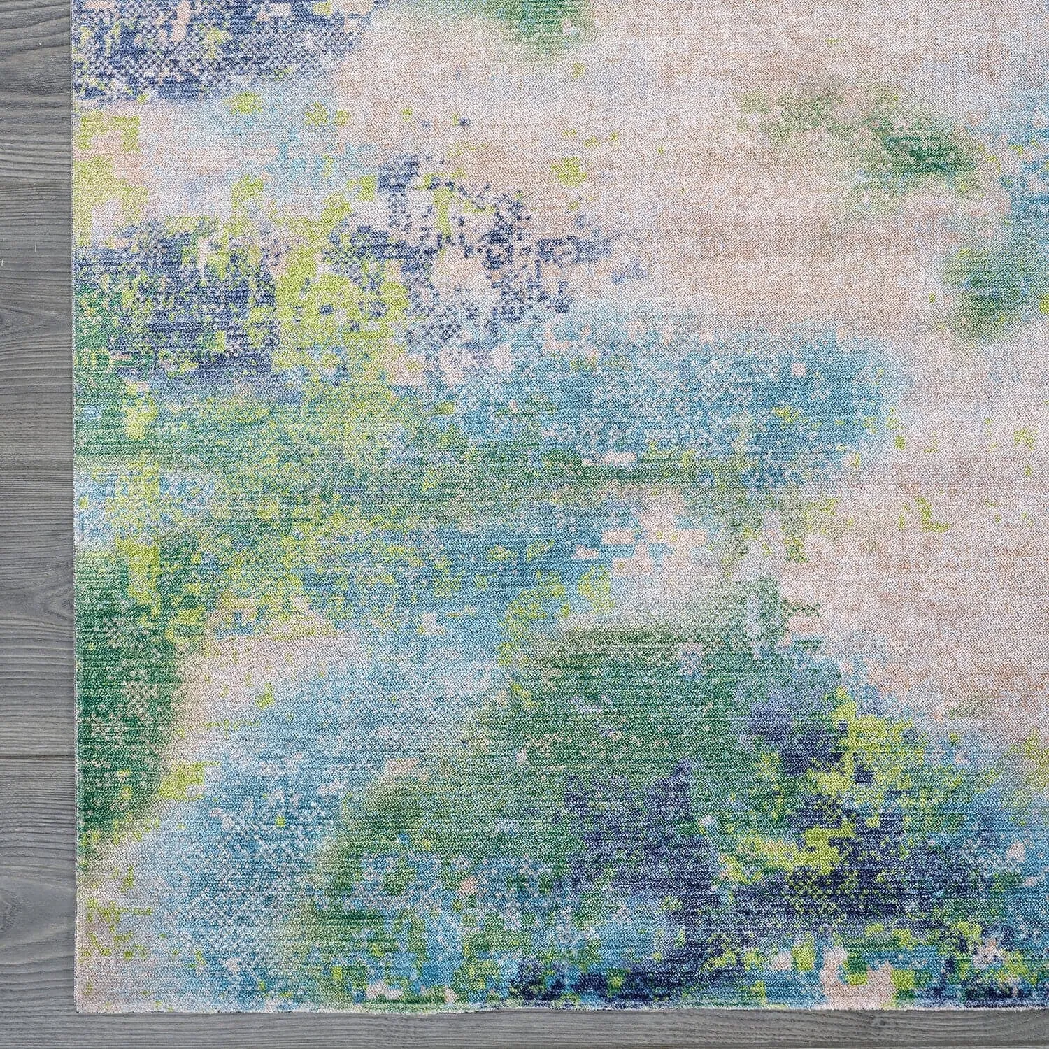 Beverly Rug Queen Abstract Non-Slip Rubber Back Washable Indoor Area Rug