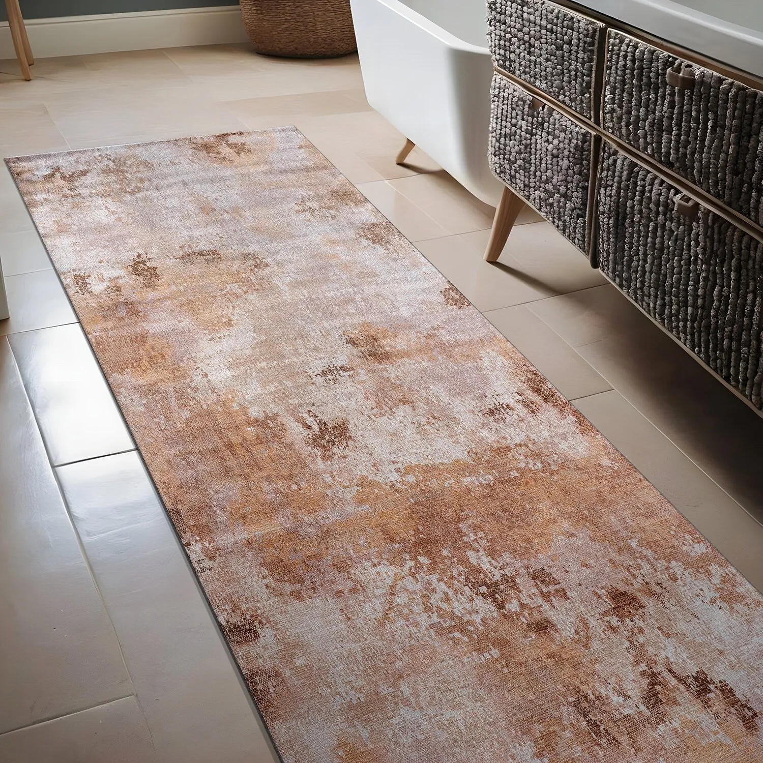 Beverly Rug Queen Abstract Non-Slip Rubber Back Washable Indoor Area Rug