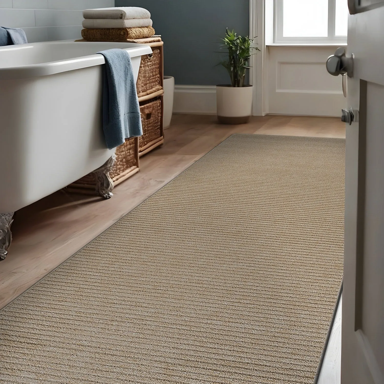 Beverly Rug Solid Color Non-Slip Rubber Back Washable Indoor Area Rug