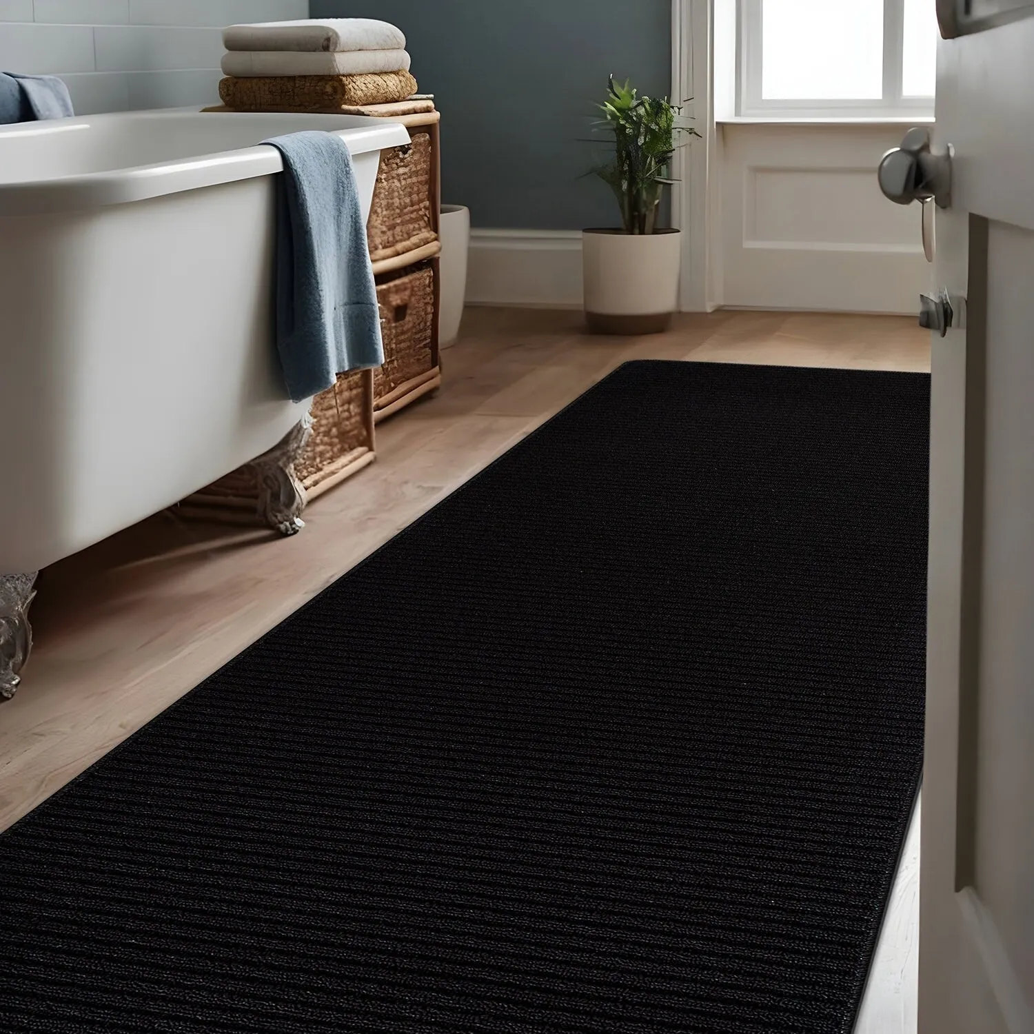 Beverly Rug Solid Color Non-Slip Rubber Back Washable Indoor Area Rug