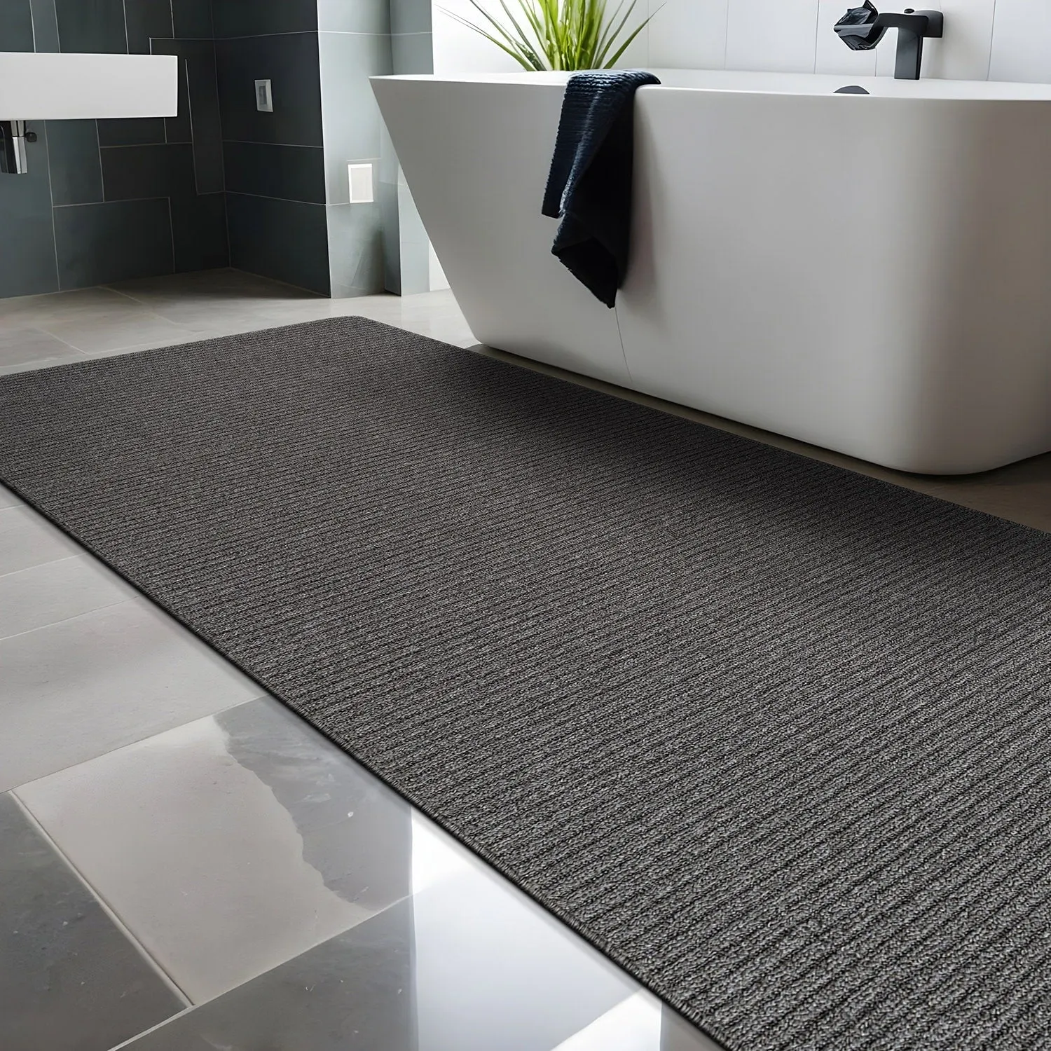 Beverly Rug Solid Color Non-Slip Rubber Back Washable Indoor Area Rug