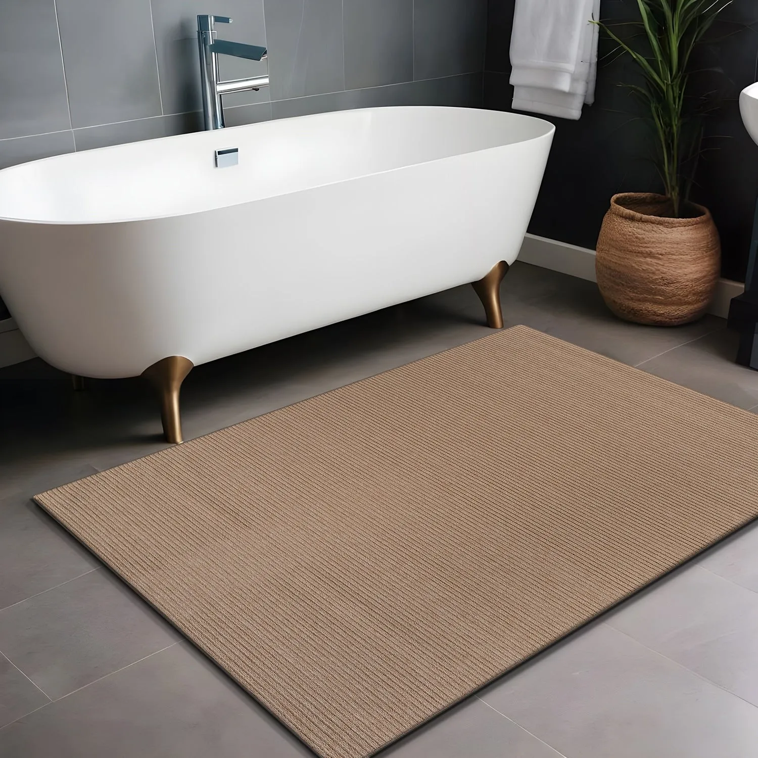 Beverly Rug Solid Color Non-Slip Rubber Back Washable Indoor Area Rug