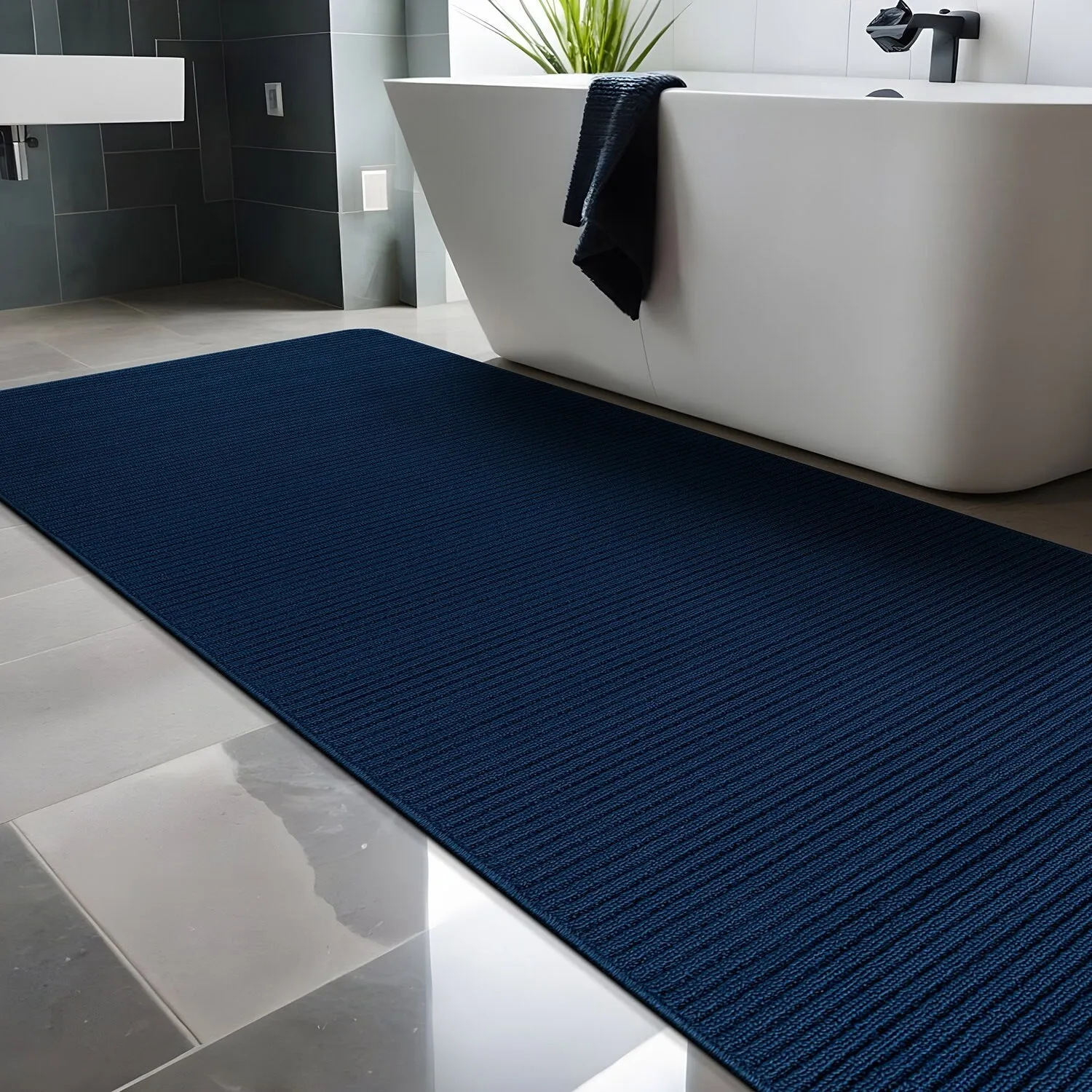 Beverly Rug Solid Color Non-Slip Rubber Back Washable Indoor Area Rug