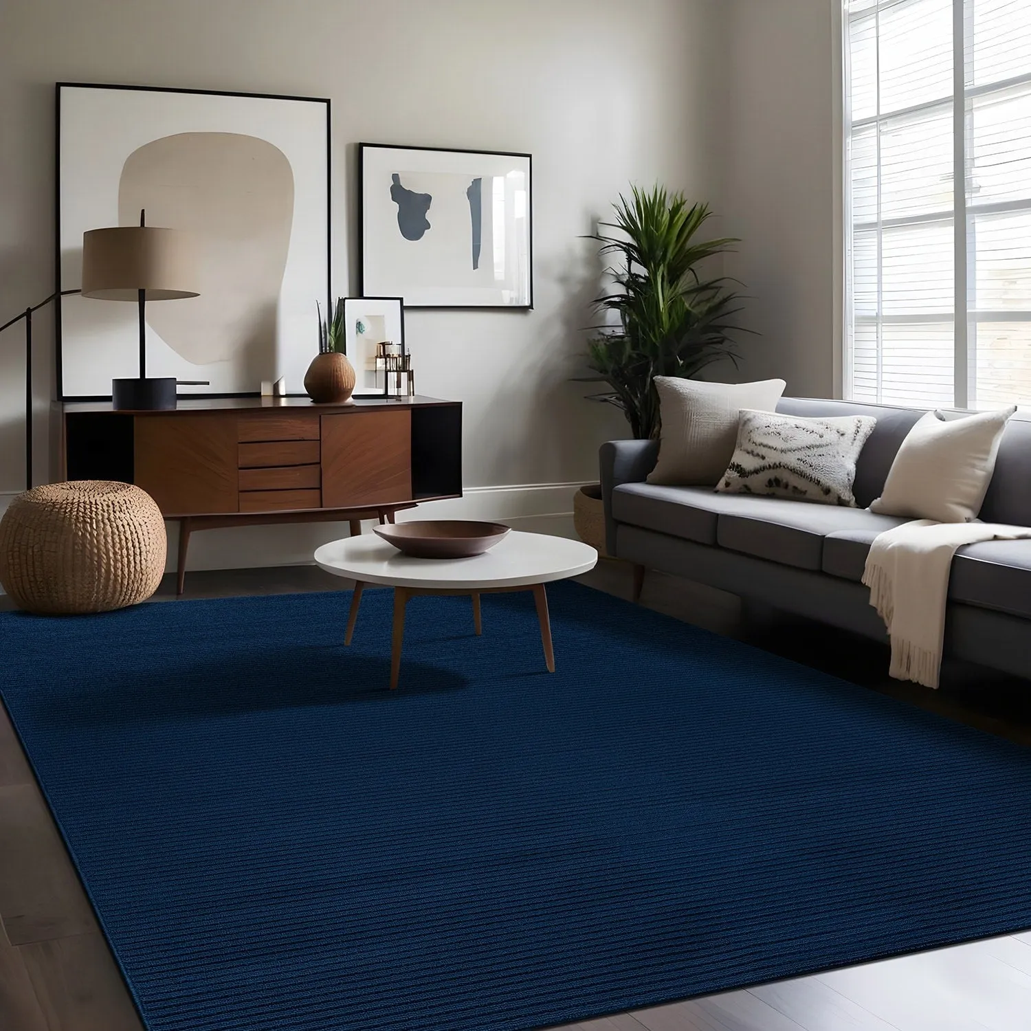 Beverly Rug Solid Color Non-Slip Rubber Back Washable Indoor Area Rug