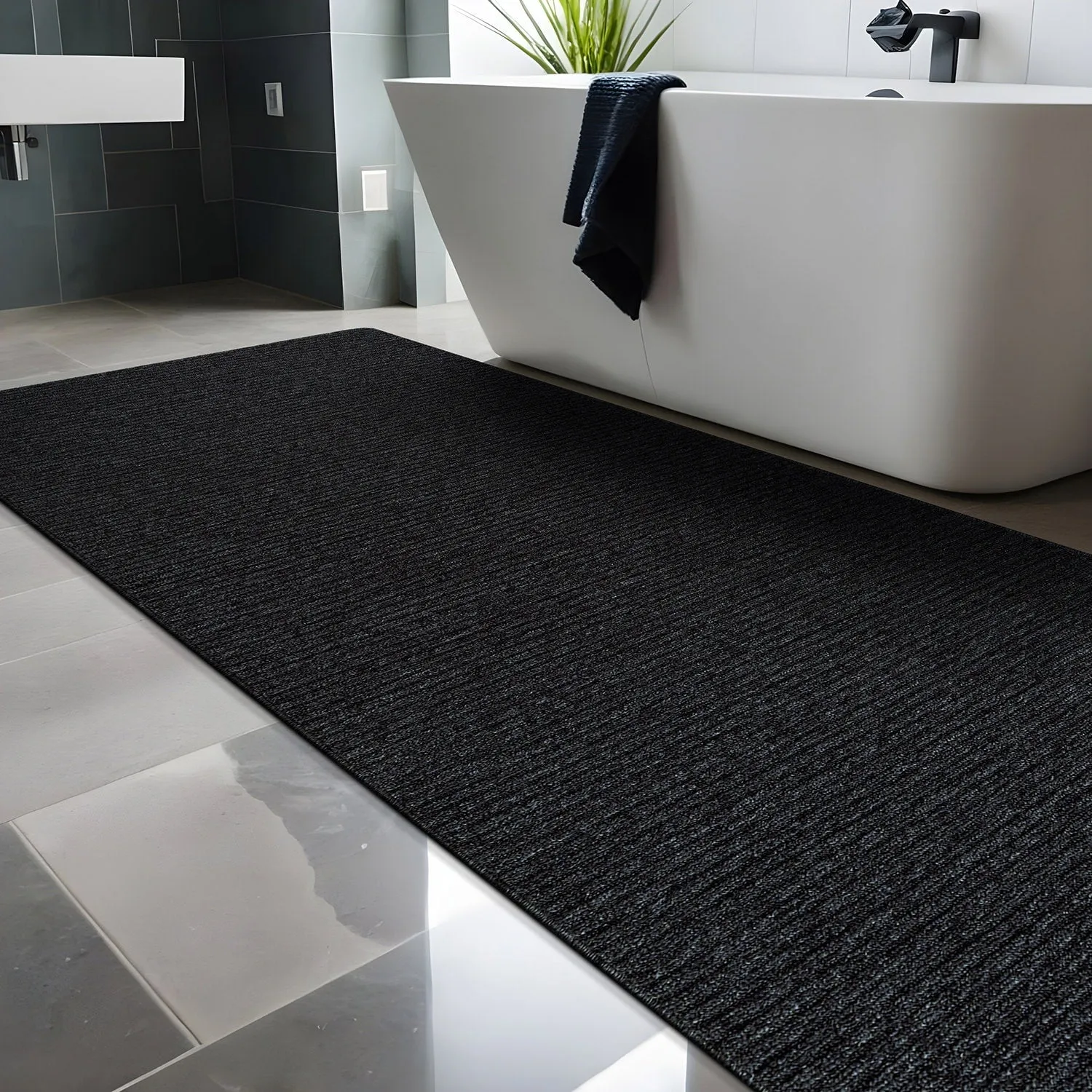 Beverly Rug Solid Color Non-Slip Rubber Back Washable Indoor Area Rug