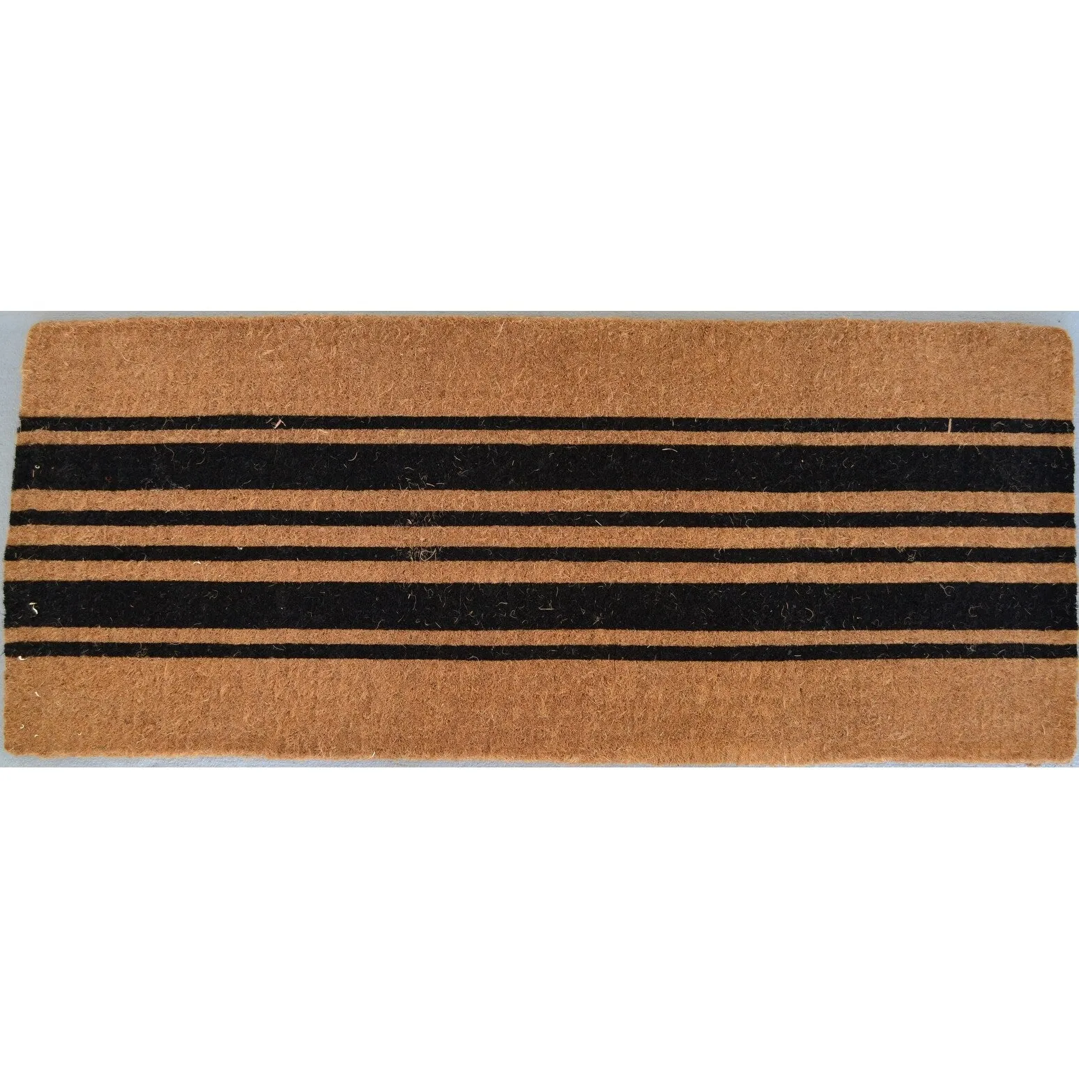Black & Natural Stripe Outdoor Door Mat - 60 x 24