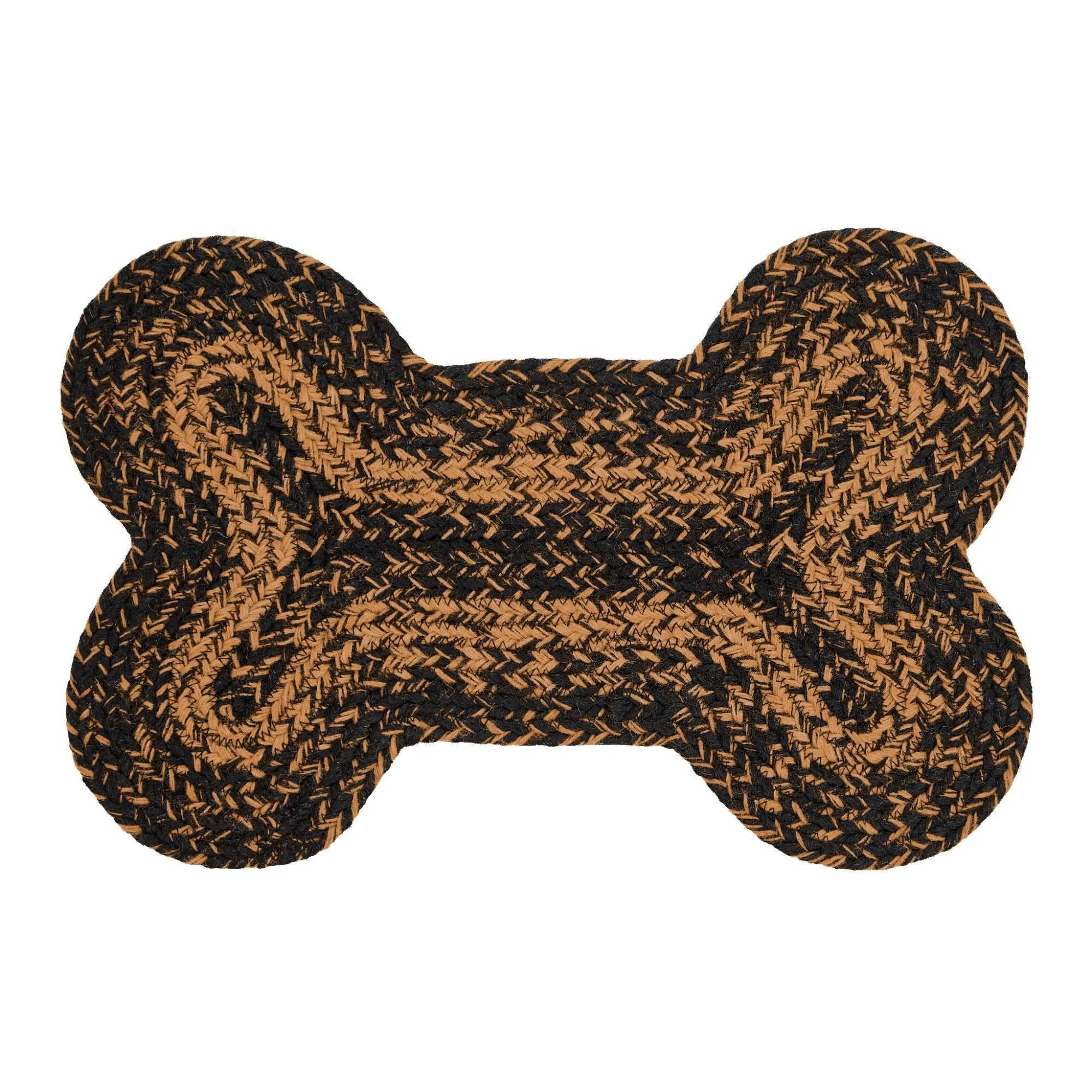 Black & Tan Indoor/Outdoor Small Bone Rug For Pets - 2' x 3' Oval