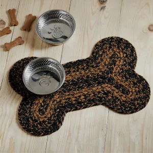 Black & Tan Indoor/Outdoor Small Bone Rug For Pets - 2' x 3' Oval