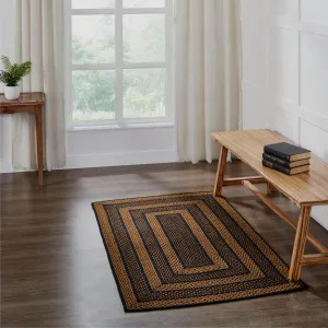 Black & Tan Jute Rug Rect w/ Pad 36x60 - 3' x 5'