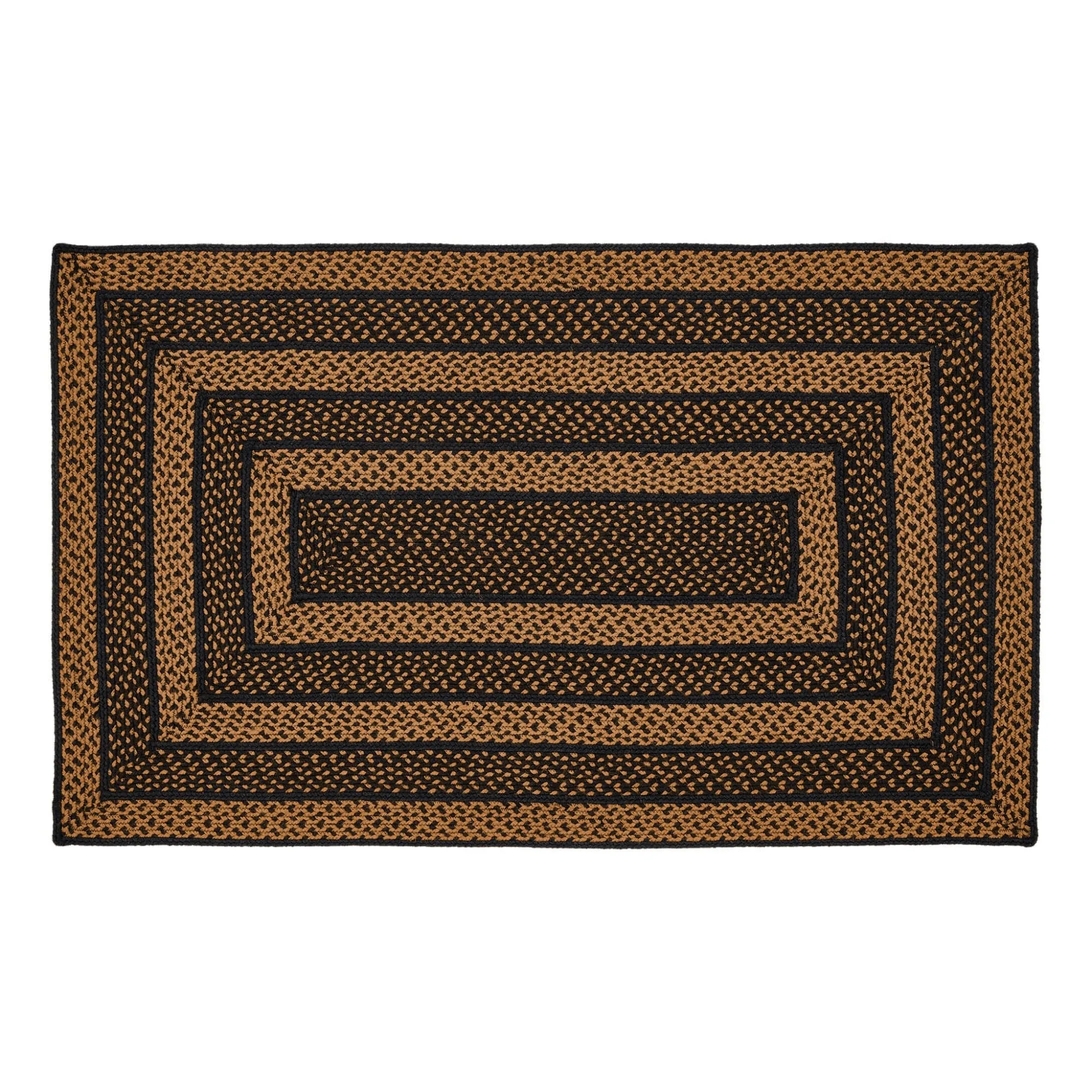 Black & Tan Jute Rug Rect w/ Pad 36x60 - 3' x 5'
