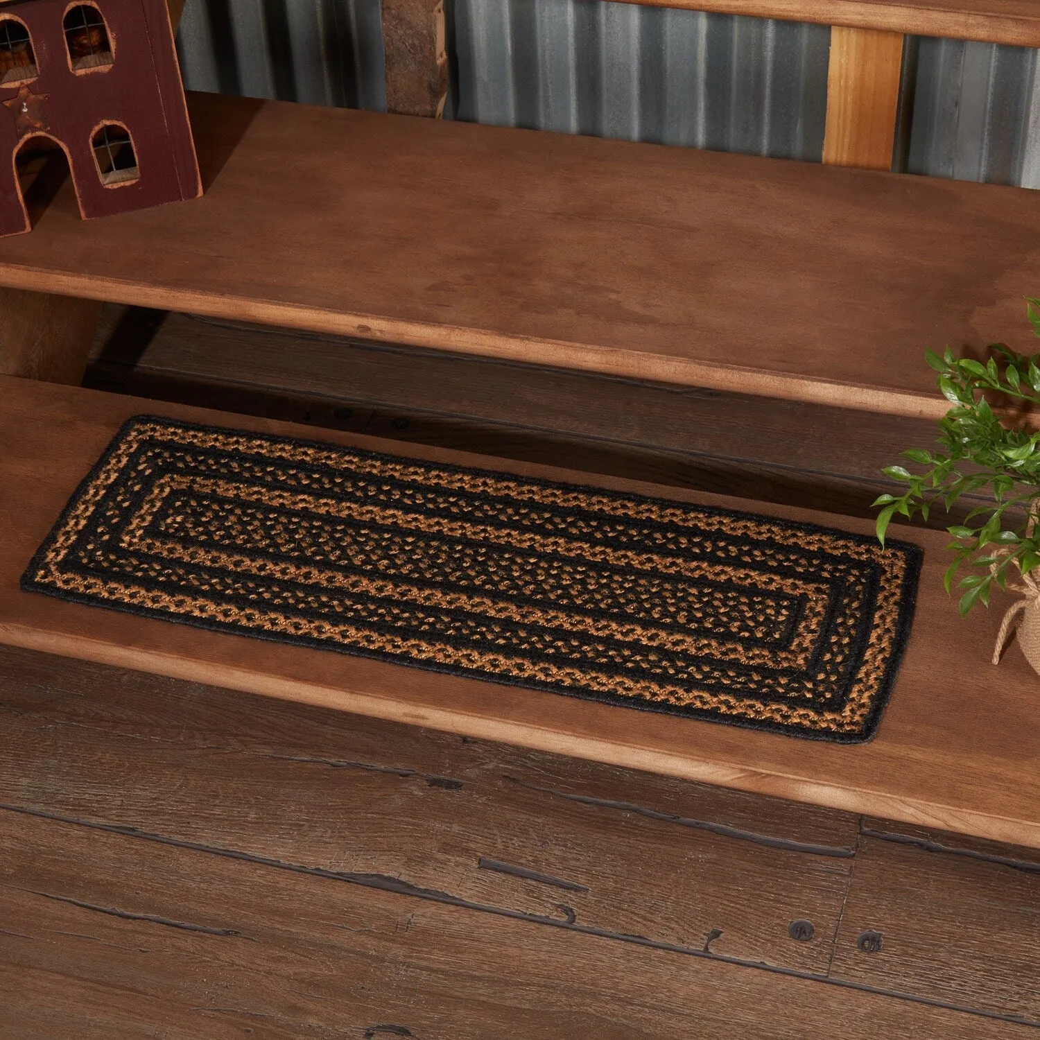 Black Primitive Flooring VHC Farmhouse Stair Tread Jute Rectangle - 8.5x27