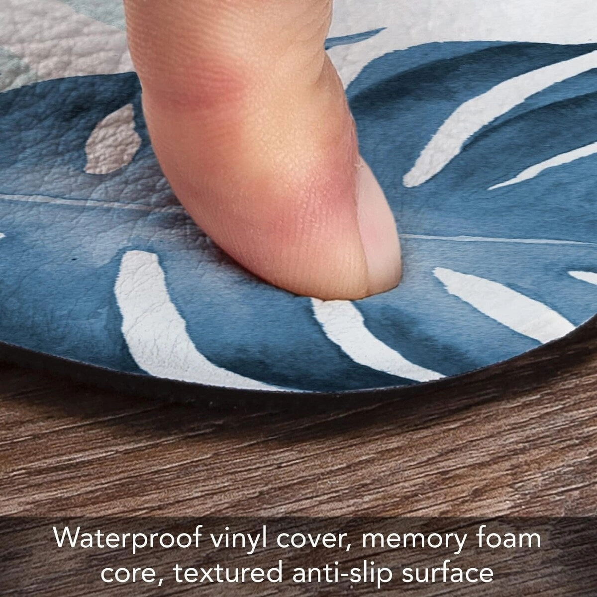 Blue Havana 30 x 20 Decorative Comfort Floor Mat Manufactured in The USA. Waterproof. Reduces Muscle Fatigue. Easy to Clean