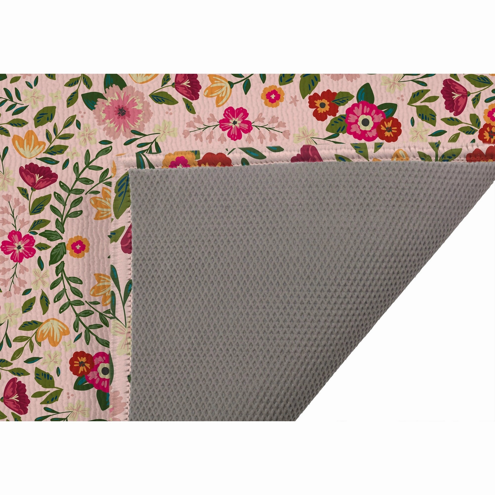 BOHO FIELDS PINK with Rubberized non-slip Backing Indoor|Outdoor Mat By Kavka Designs