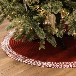 Bordered Under-Tree Christmas Reversible Round Rug