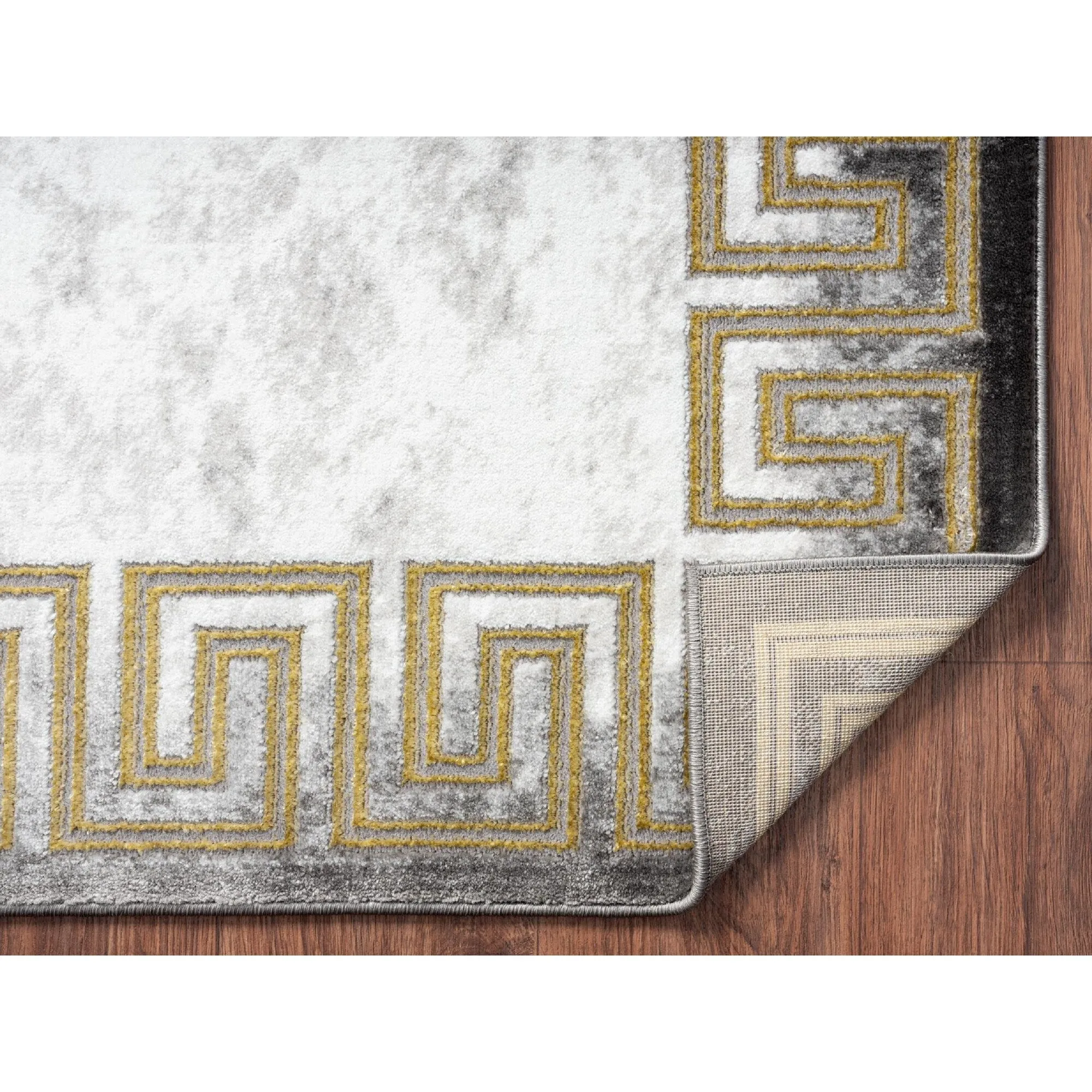 Brooklyn Collection Abstract Border Area Rug