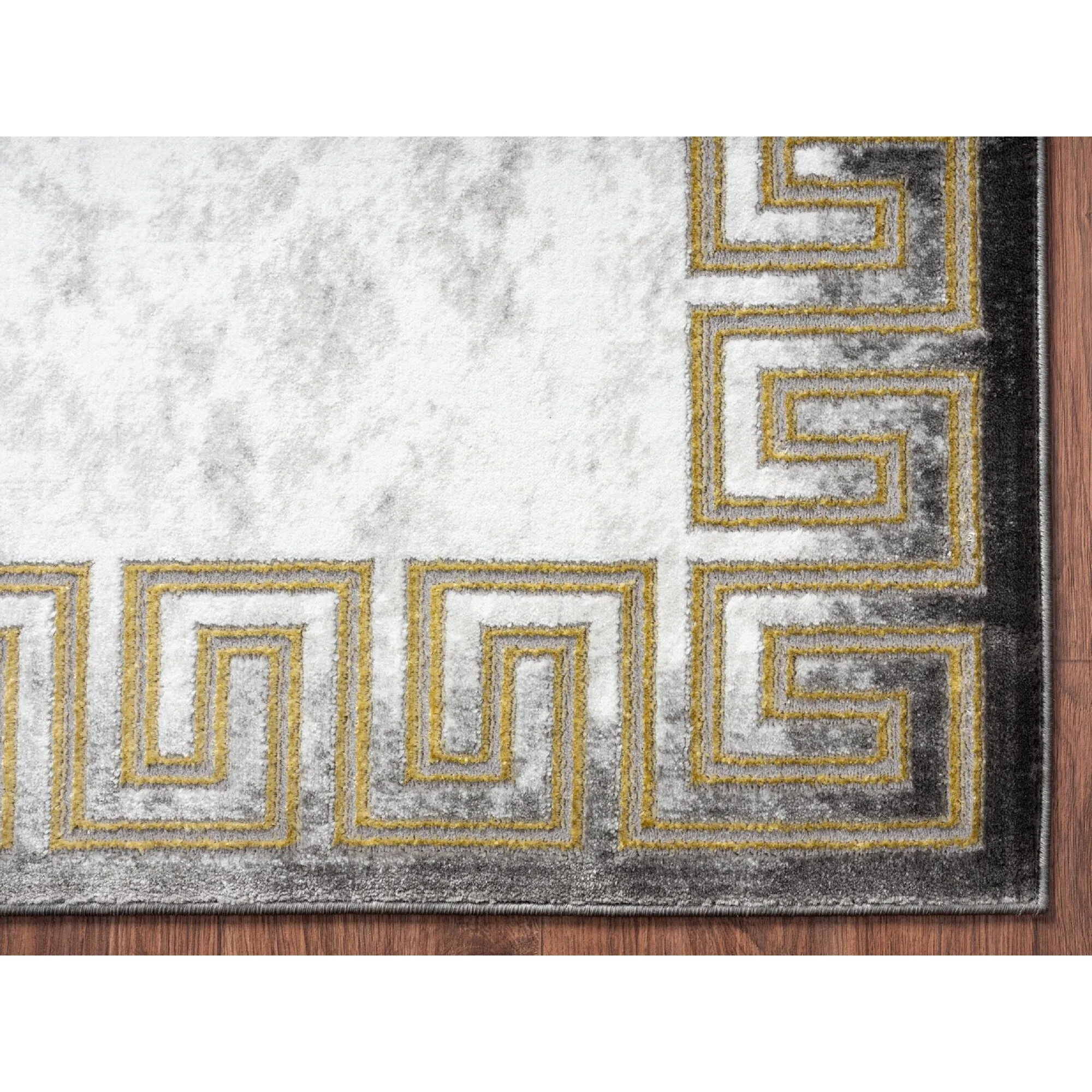 Brooklyn Collection Abstract Border Area Rug